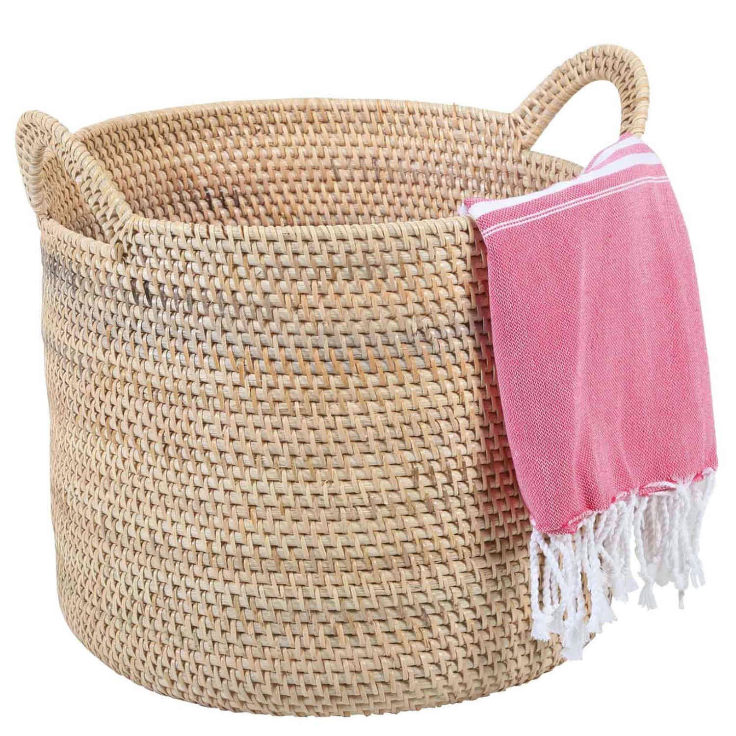 Casa Moro Flechtkorb Rattan Korb ELIE NATUR mit Henkel Weidenkorb (Obstkorb günstig online kaufen