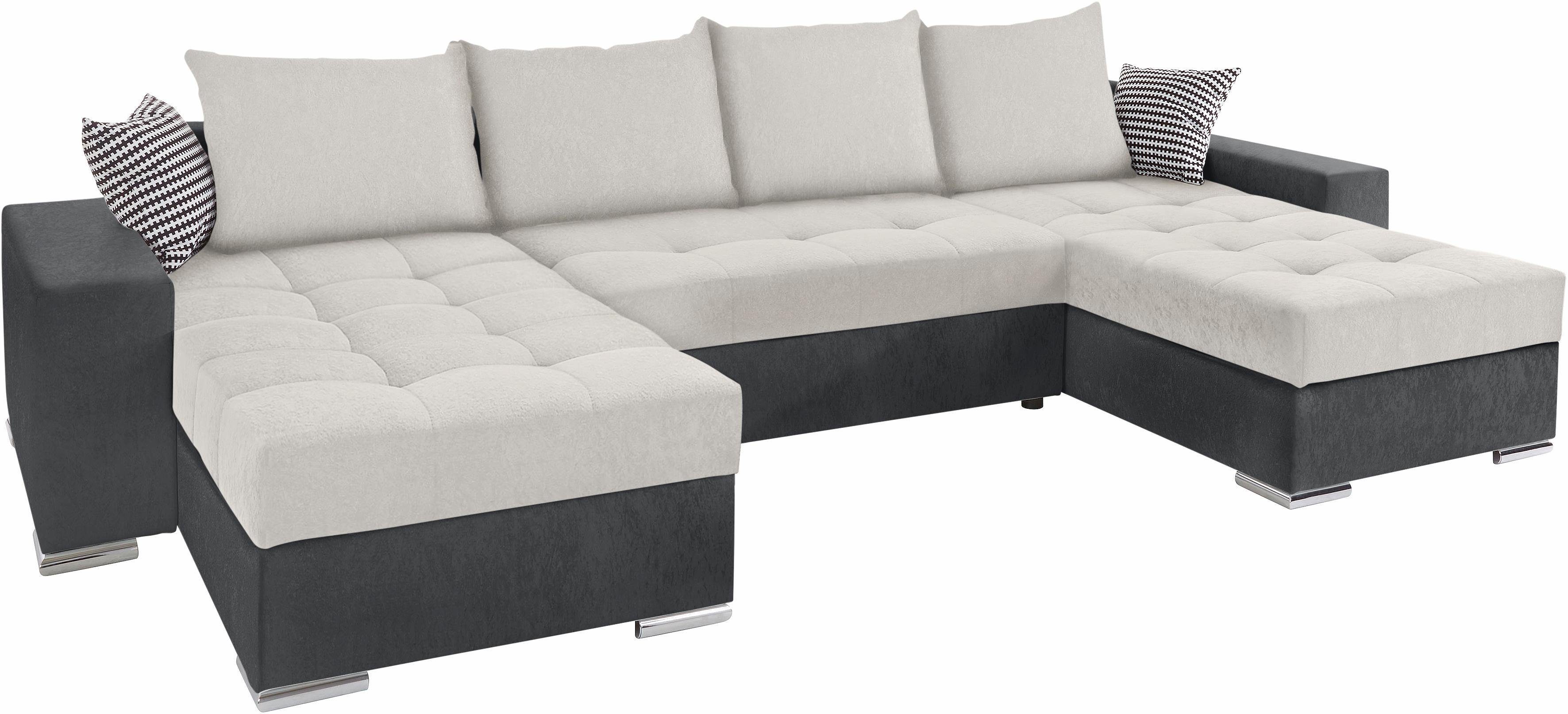 3. Bild von COLLECTION AB Wohnlandschaft, mit 2 XL-Recamieren, Bettfunktion und Bettkasten und lose Zierkissen