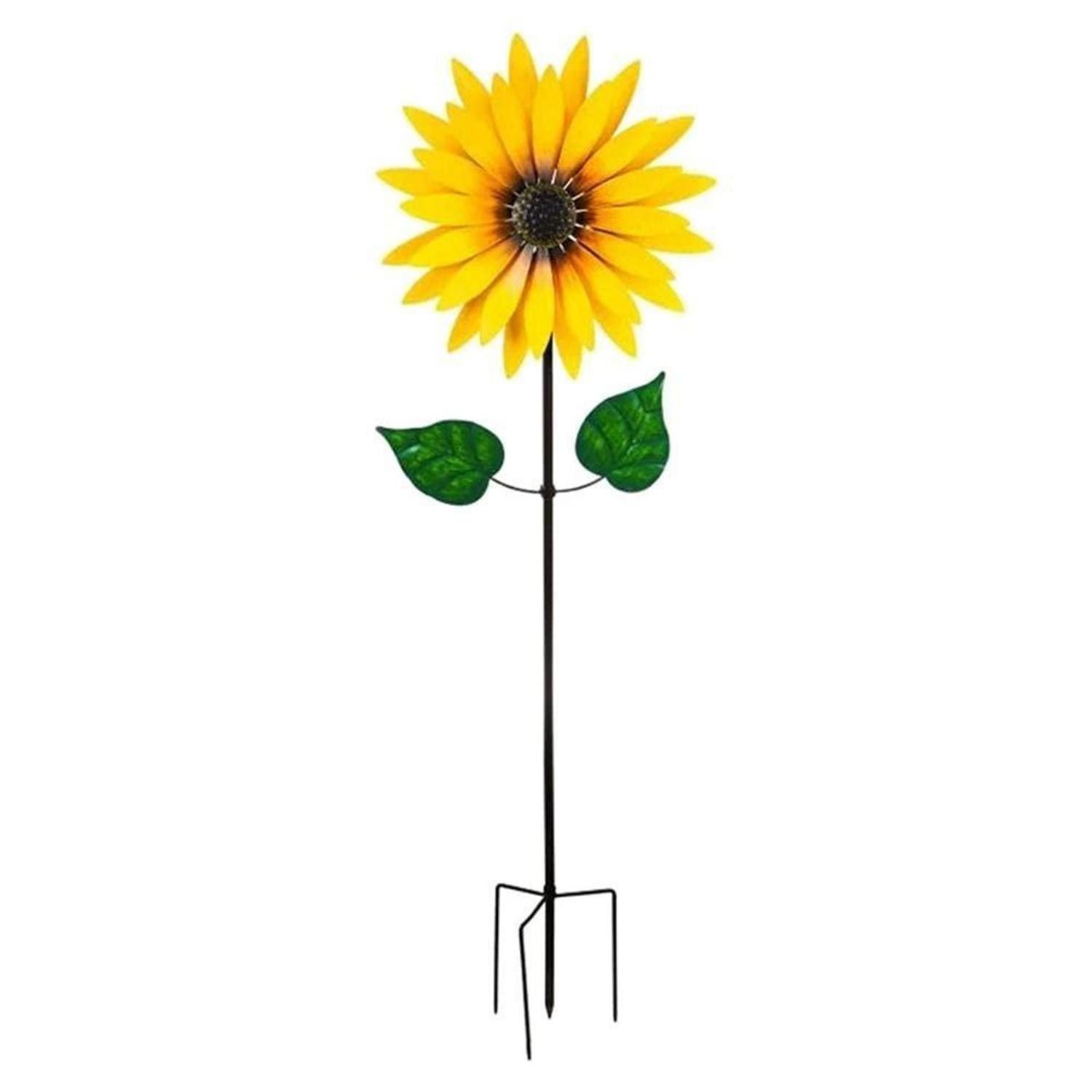 LuxusKollektion Windspiel Sonnenblumen Windmühle Gartenstecker Metall Gelb (1 St)