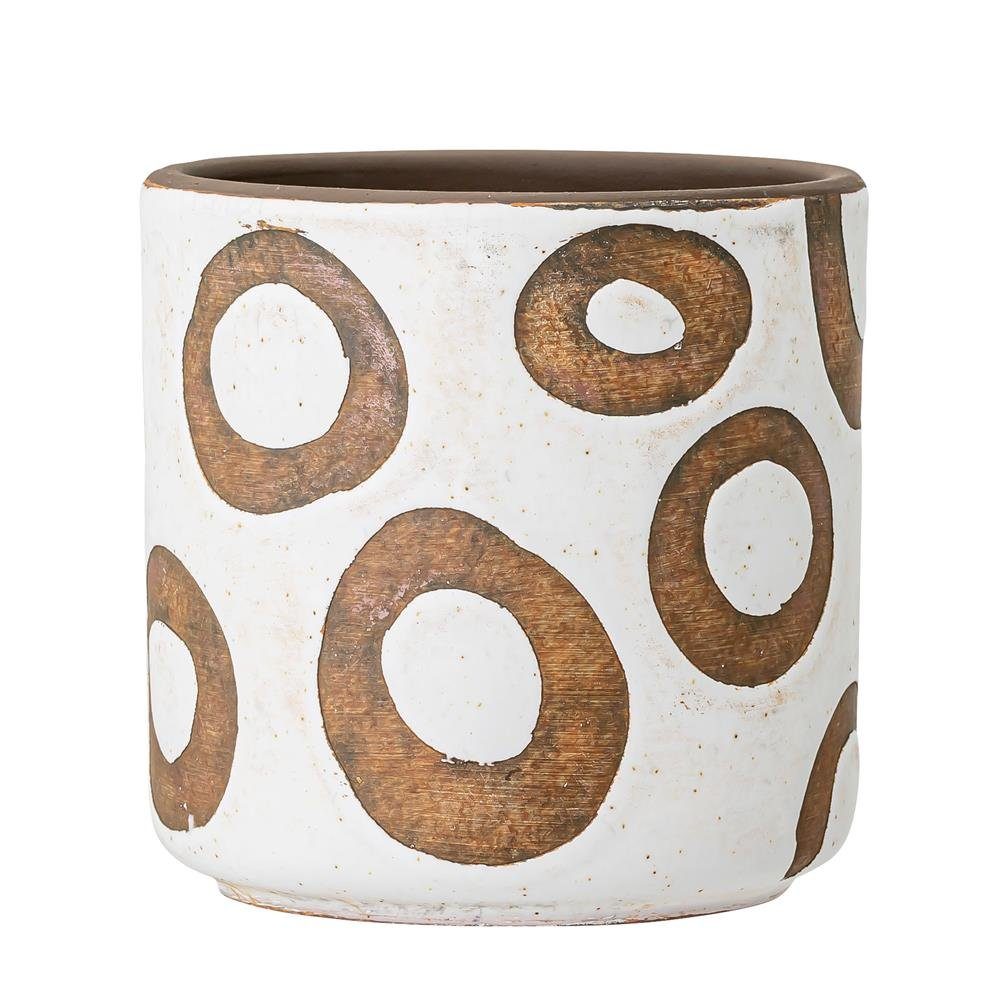 Bloomingville Blumentopf weiß 12cm Terrakotta Kringel günstig online kaufen