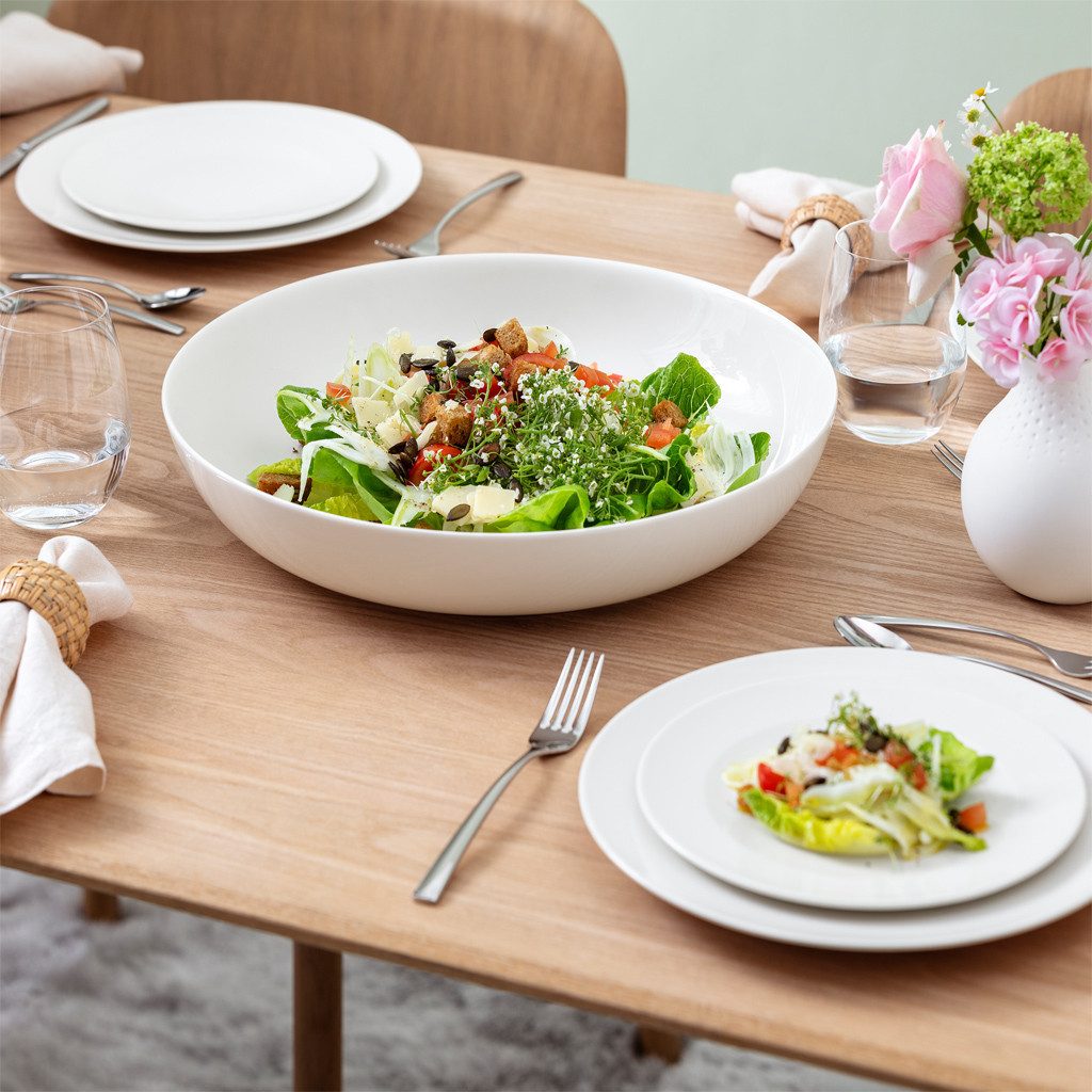Villeroy & Boch Salatschüssel For Me Salatschale, Porzellan, (1-tlg), Premium Porcelain, mikrow.- & spülm.sicher, Made in Germany