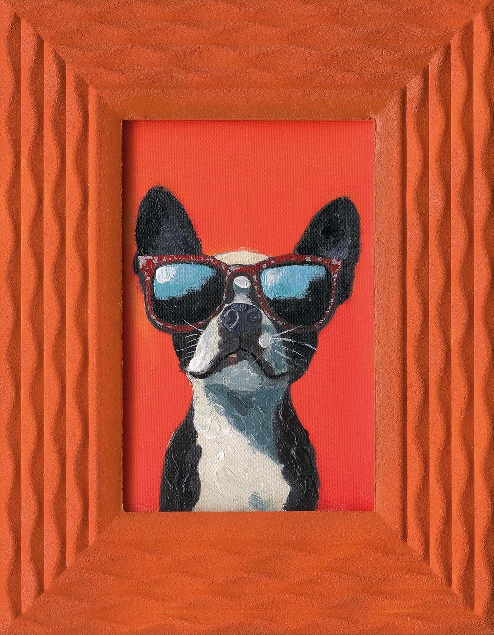 ArtUniverse Gemälde Cool Bully 18 x 23 cm, Tiermotiv