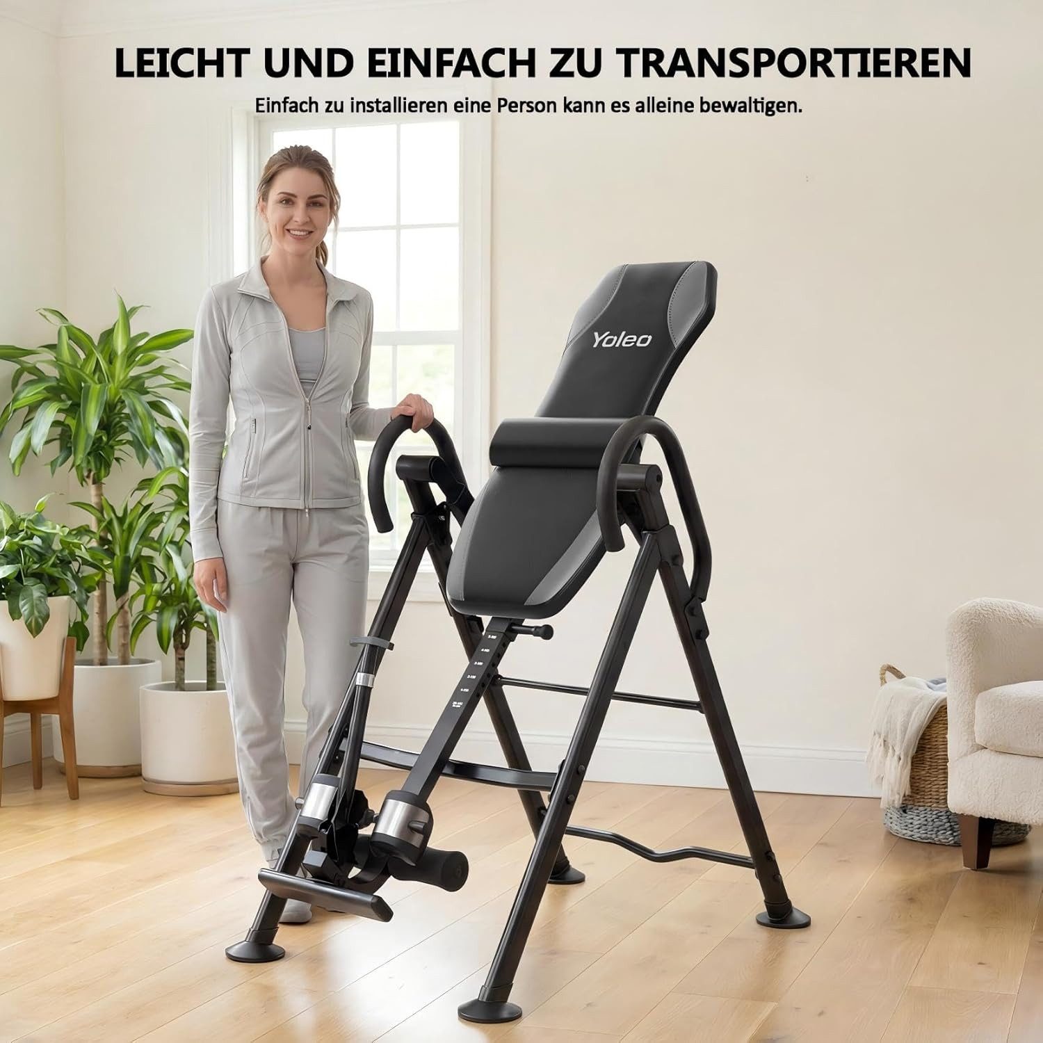 Dripex Rückentrainer Verstellbarer Inversionsbank Faltbarer Schwerkraftrainer