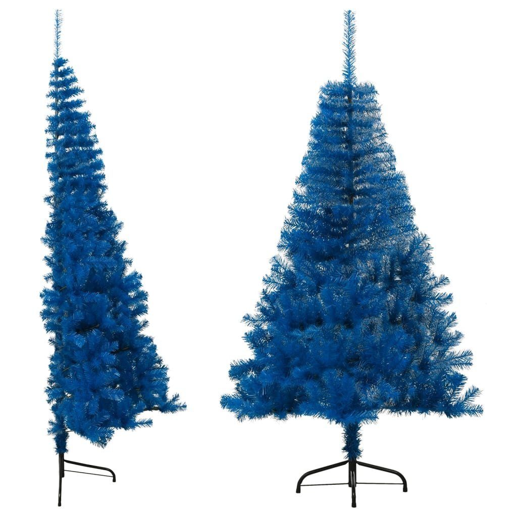furnicato Künstlicher Weihnachtsbaum Künstlicher Halb-Weihnachtsbaum mit Ständer Blau 150 cm PVC