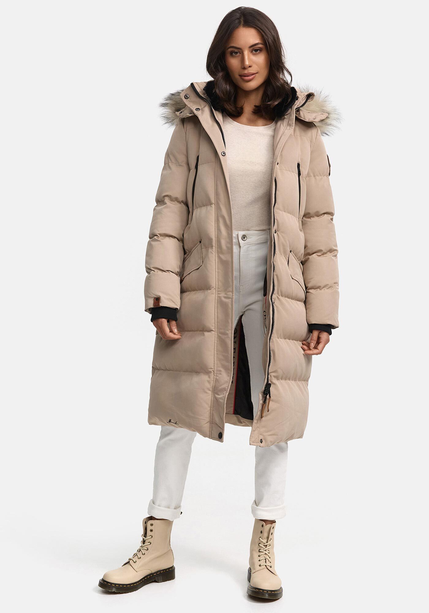 Marikoo Parka Schneesternchen langer Parka mit abnehmbarer Kapuze