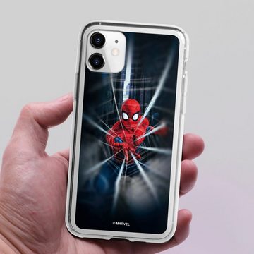 DeinDesign Handyhülle Marvel Kinofilm Spider-Man Webs In Action, Apple iPhone 11 Silikon Hülle Bumper Case Handy Schutzhülle