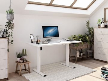 HC Home & Living Schreibtisch Elektrisch höhenverstellbares Schreibtischgestell 71-121 cm (ohne Tischplatte), Rahmenhöhe: 710 mm bis 1210 mm, Gleichmäßige Gewichtsverteilung