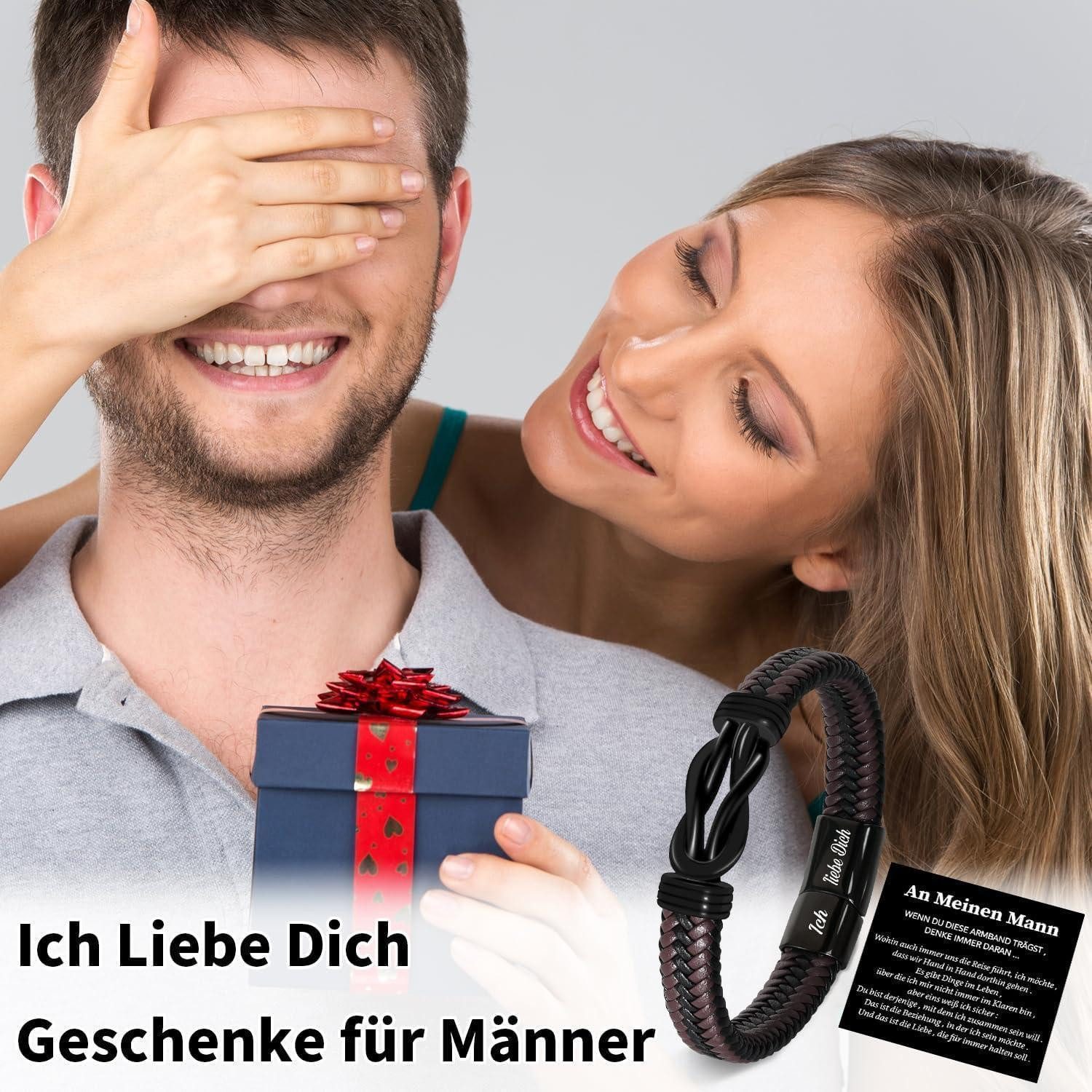 LuxusKollektion Lederarmband Armband Lederarmband Ich liebe dich Geschenk Männer Armband für Ihn