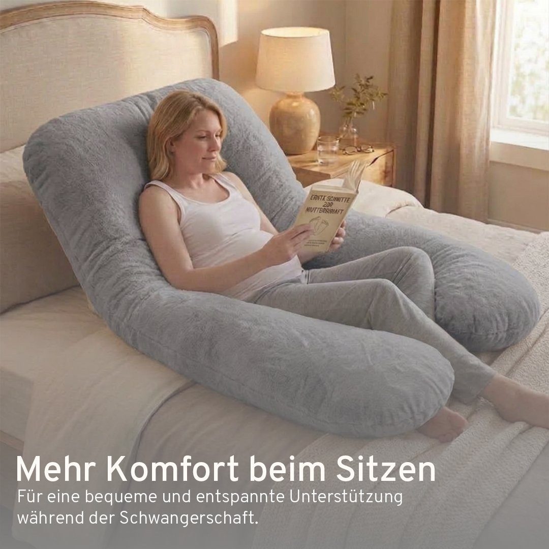 Eve Textile GmbH Seitenschläferkissen U-förmiges Schwangerschafts- und Ganzkörperkissen, Seitenschläferkissen, 1-tlg., U-Kissen, Mit Wellsoft-Plüschbezug U-Form – Bild 4 von 5