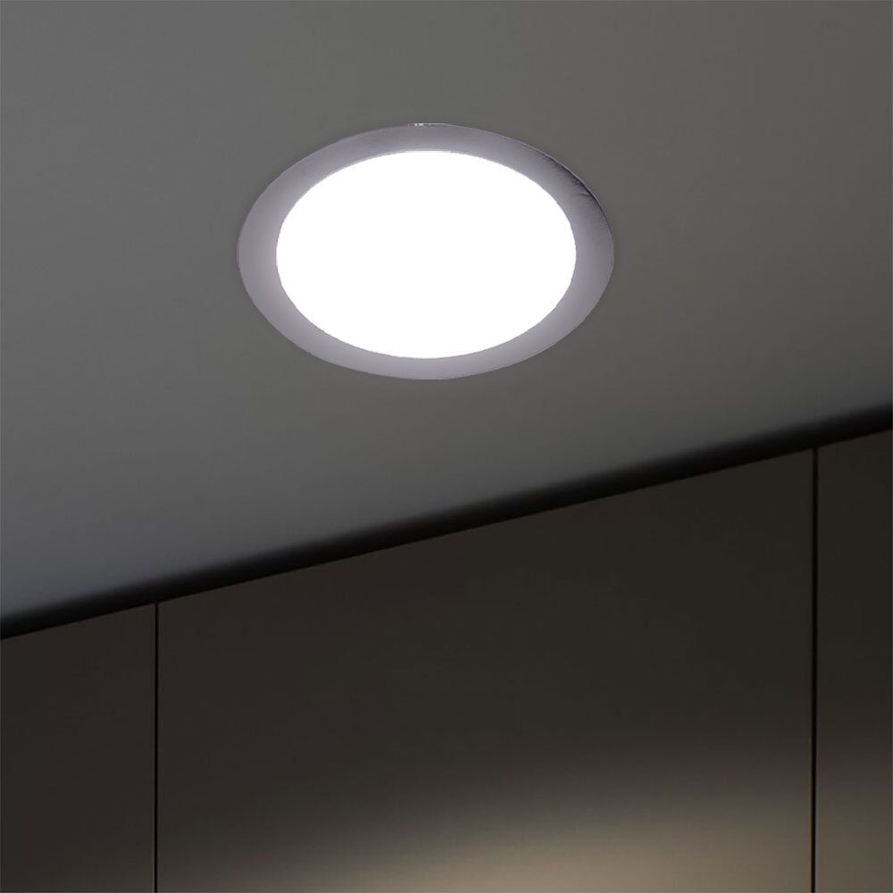 EGLO LED Einbaustrahler, LED-Leuchtmittel fest verbaut, Warmweiß, LED Einbau Leuchte Chrom Flur Strahler Küchen Wohn Zimmer