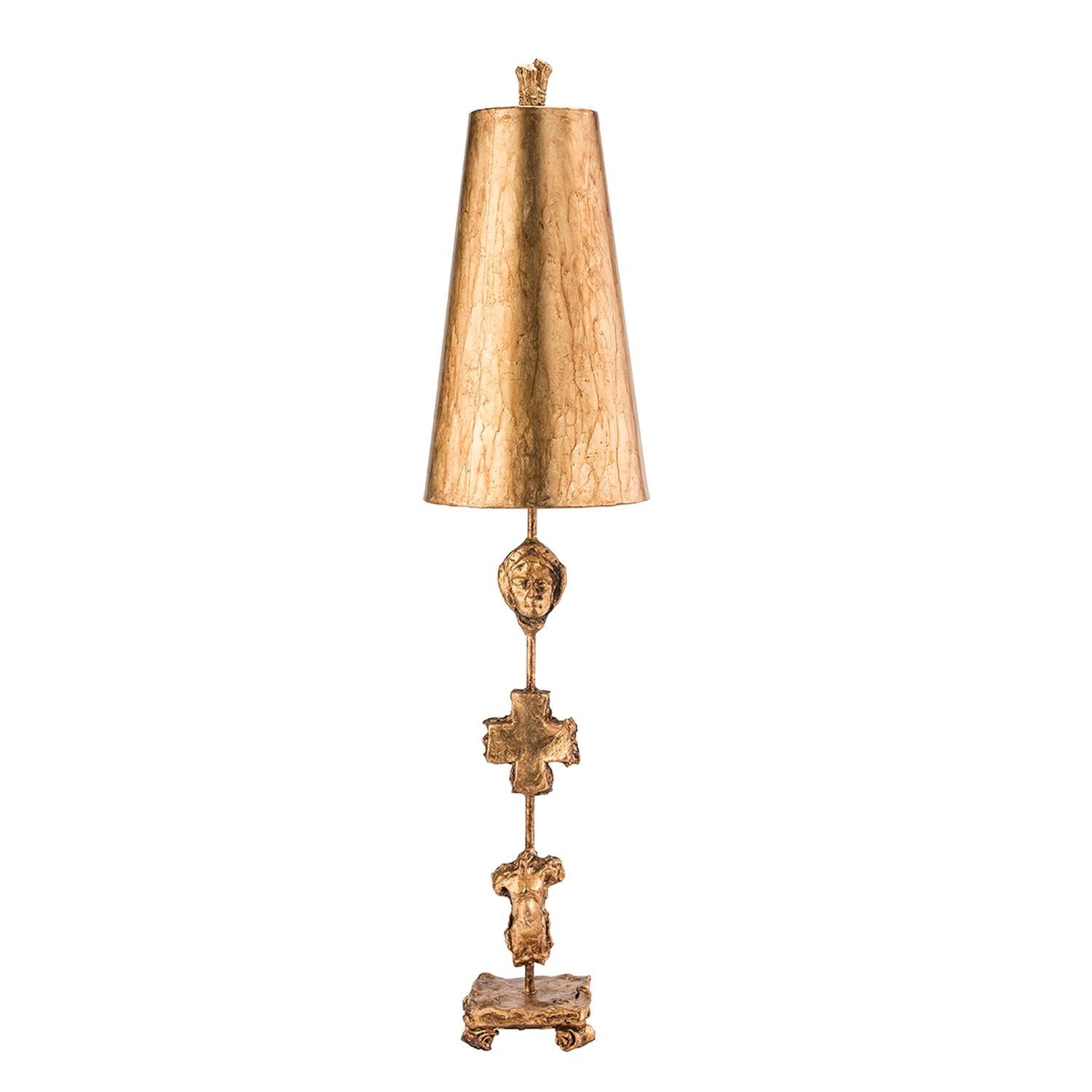 Licht-Erlebnisse Nachttischlampe EXTRATO, ohne Leuchtmittel, Tischleuchte E27 101,6 cm Gold Metall Beleuchtung