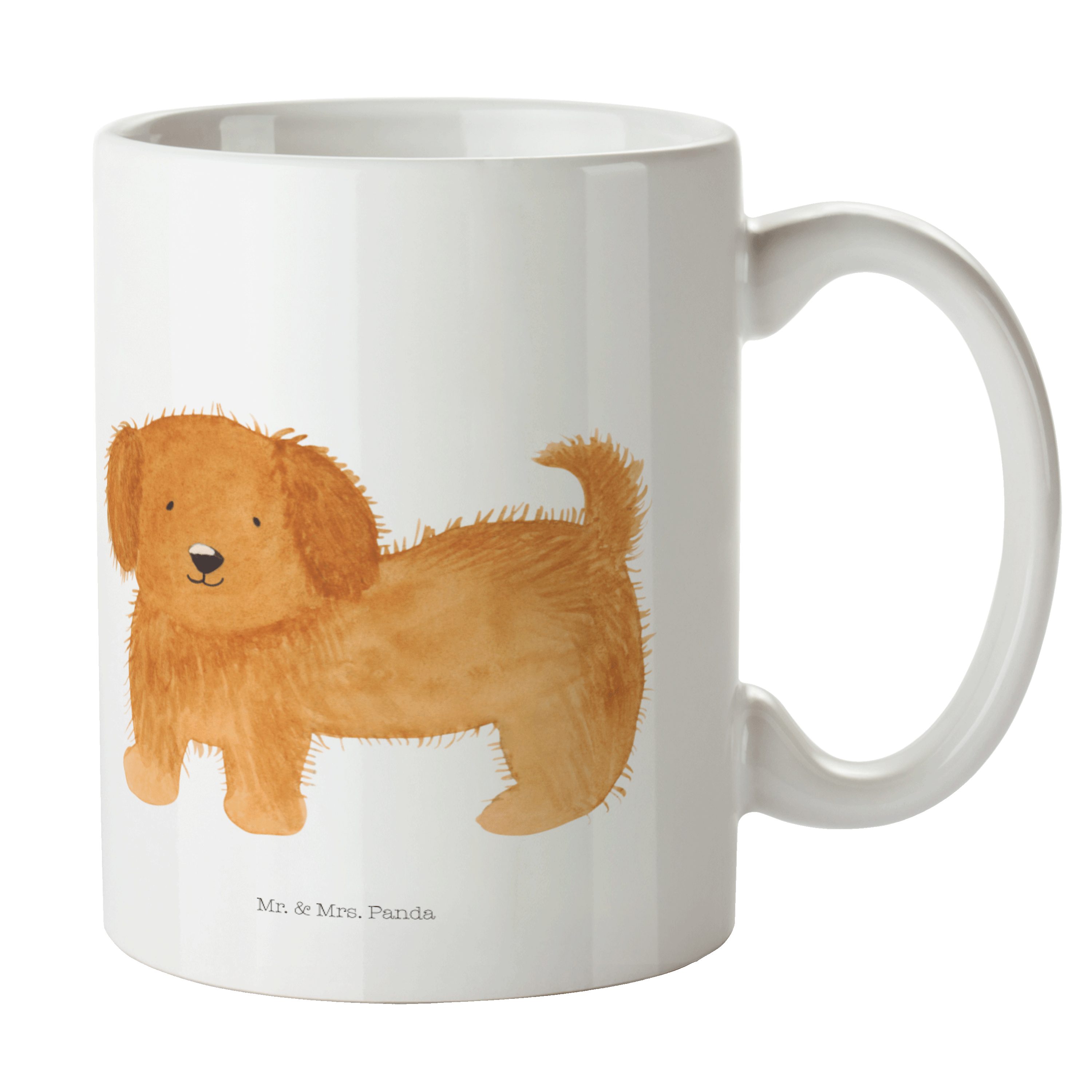 Mr. & Mrs. Panda Tasse Hund flauschig - Weiß - Geschenk, Hundebesitzer, Geschenk Tasse, Tass, Keramik