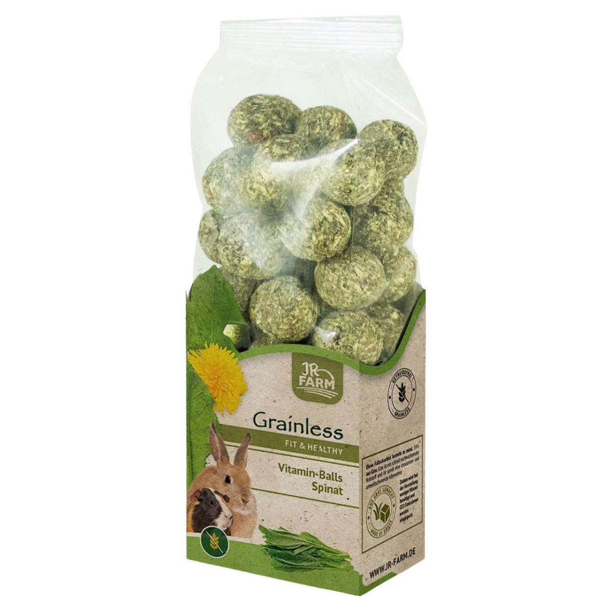 JR Farm Grainless Health Vitamin-Balls Spinat 150 g - 7 Stück, Snack für: Kleintier