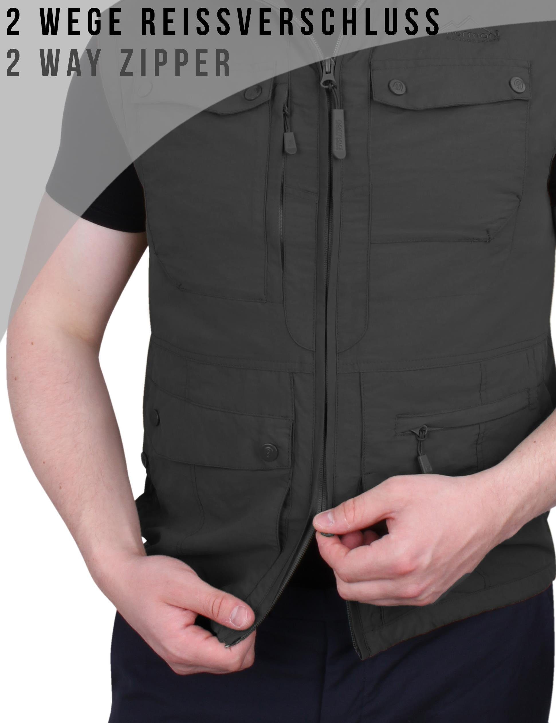 normani Funktionsweste Herren Outdoor Weste Kudu Reise Sommerweste Wanderweste Freizeitweste Sonnenschutzfaktor UPF 50+