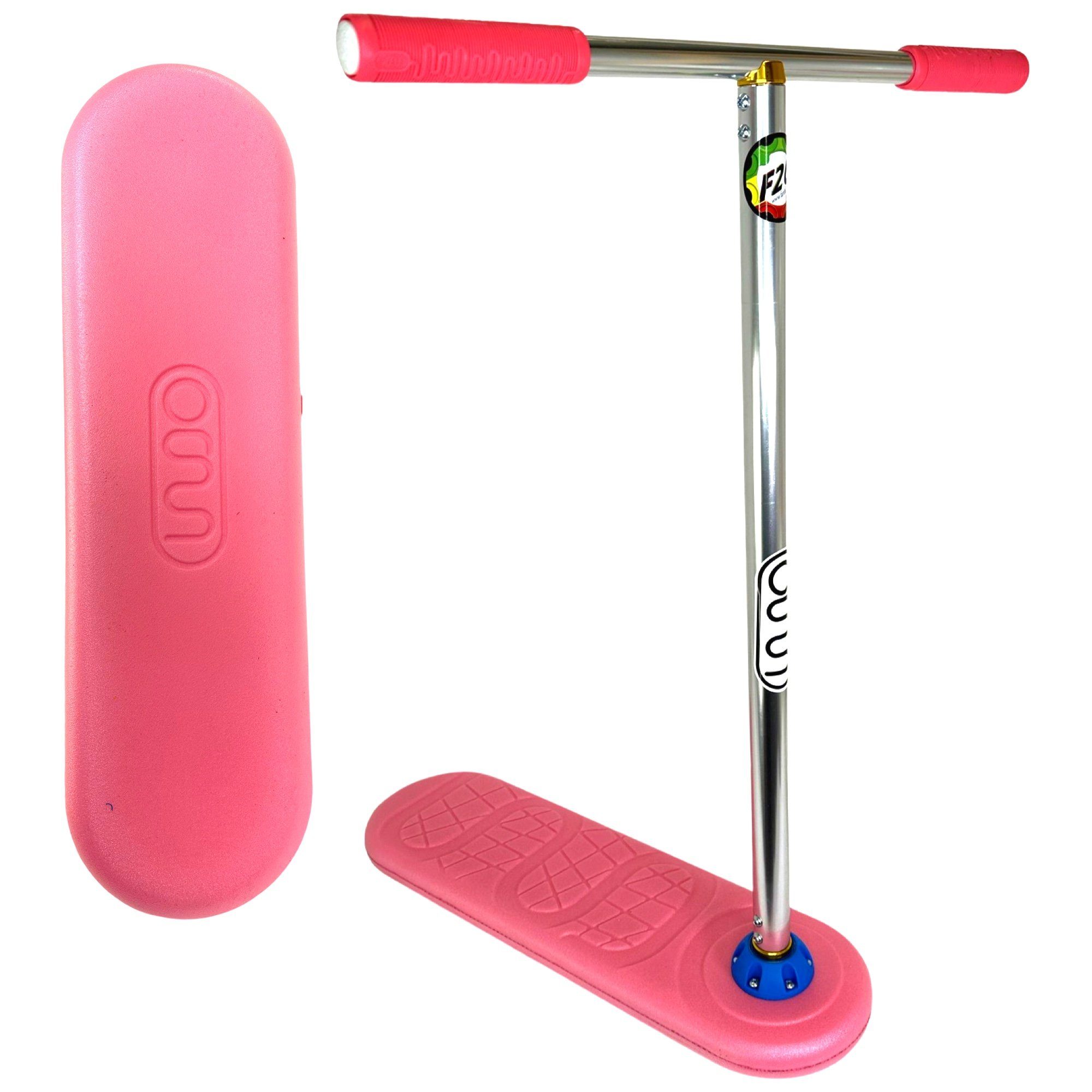 INDO Stuntscooter Indo PRO Trampolin Stunt-Scooter Trick Trainer H=79cm PRO Pink