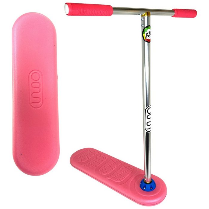 INDO Stuntscooter Indo PRO Trampolin Stunt-Scooter Trick Trainer H=79cm PRO Pink