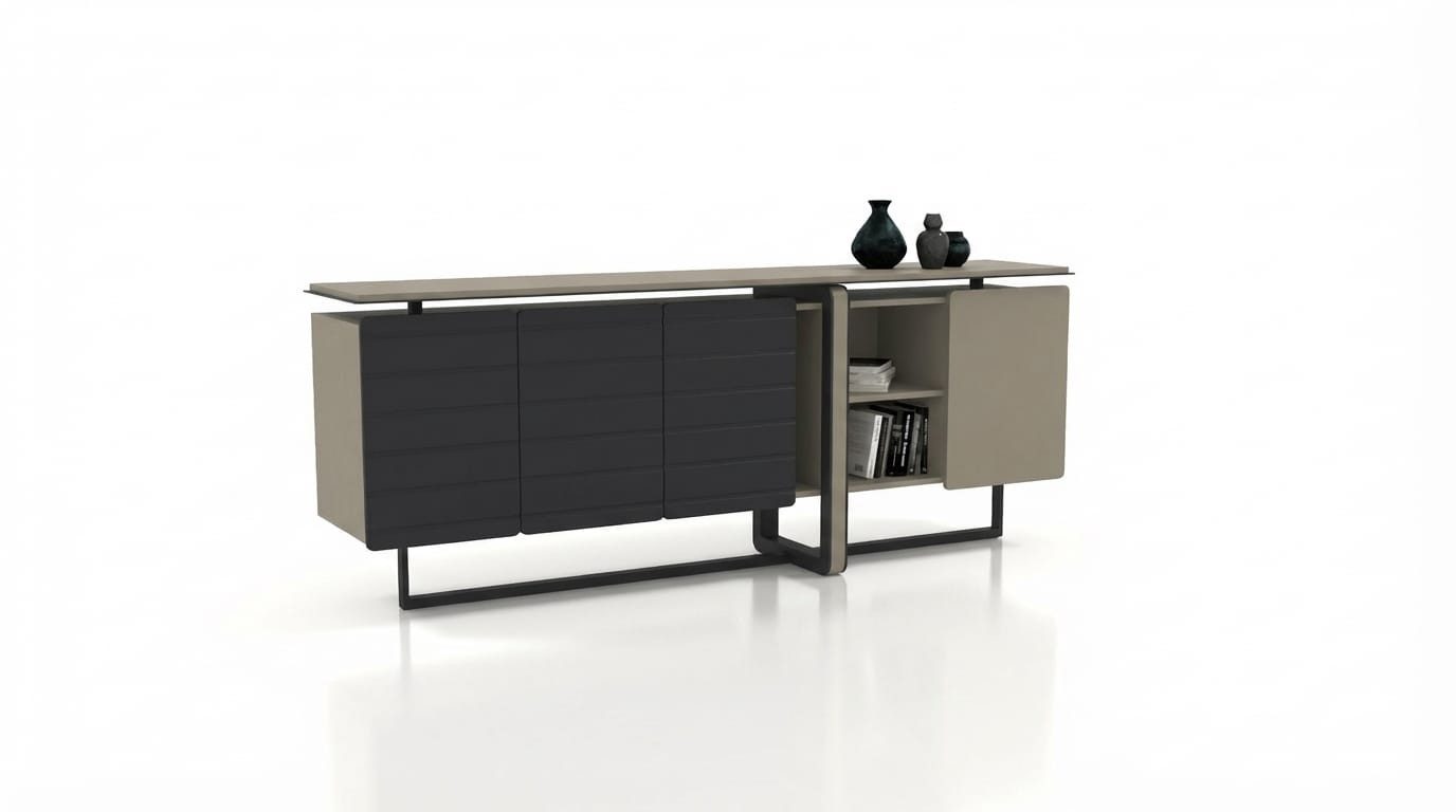 JVmoebel Sideboard Exklusive Wohnzimmer Konsole Mit Stauraum Modernes Sideboard, Made in Europa, Maße: Breite: 44 cm, Höhe: 90 cm, Länge: 239 cm