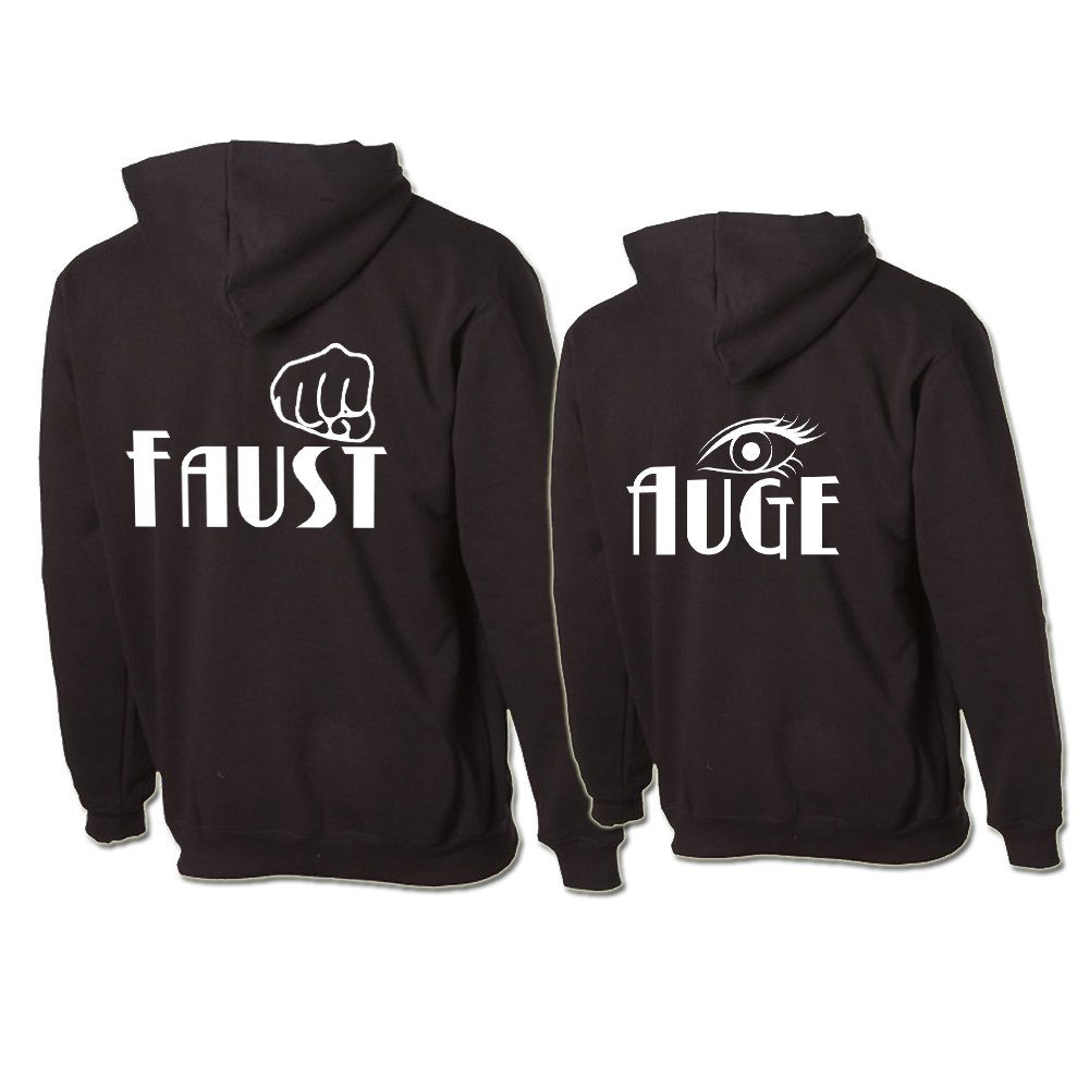 G-graphics Hoodie Faust & Auge Paar- / Partner-Set zum selbst  zusammenstellen, Aufdruck auf der Vorder- oder Rückseiteseite wählbar,  Spruch/Sprüche/Print/Motiv, für Sie & Ihn