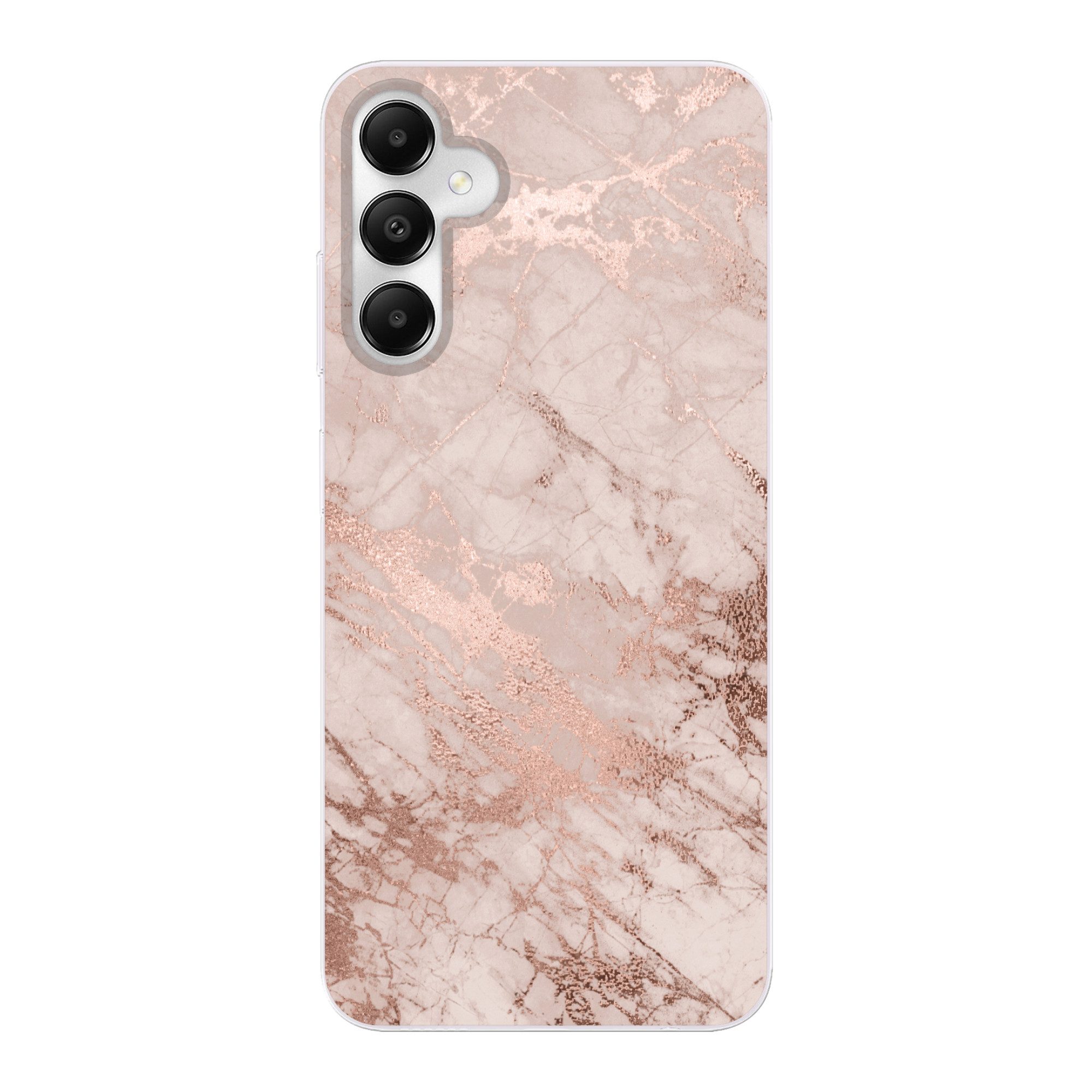 MuchoWow Handyhülle für Samsung Galaxy A05s Marmor - Rosa - Luxus - Marmoroptik - Glitzer, Smartphone-Bumper, Print, Handy Schutzhülle Dünn