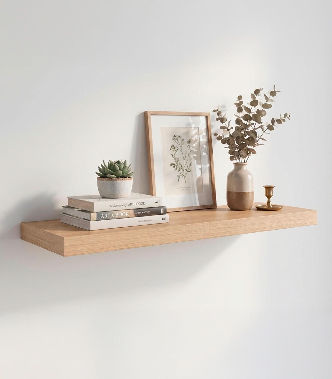 Home4You Wandboard MIKI, B 60 x H 23,5 cm, Wildeichedekor, MDF, PVC, 1-tlg., 1 Ablagefläche