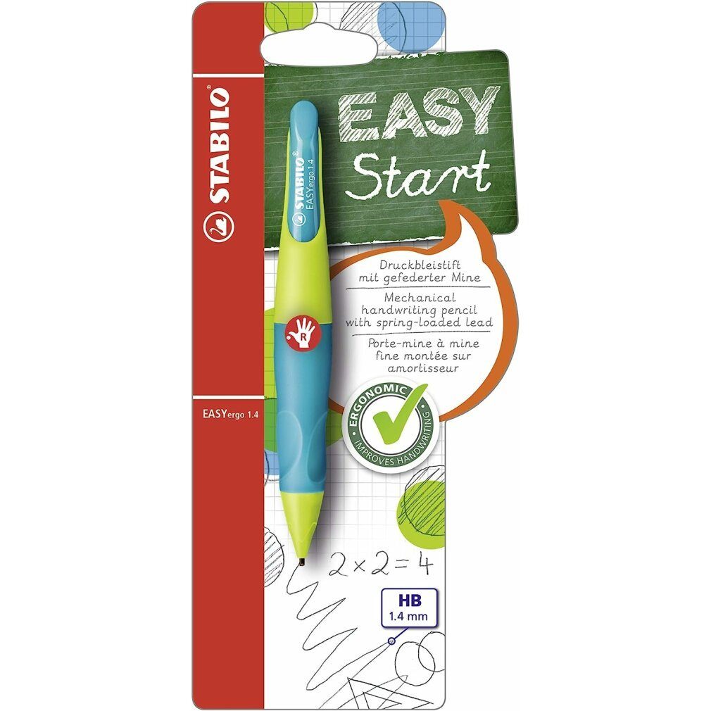 Bleistift Druckbleistift EasyErgo 1,4mm R neonlimonegrün- aquamarin Rechtshänder