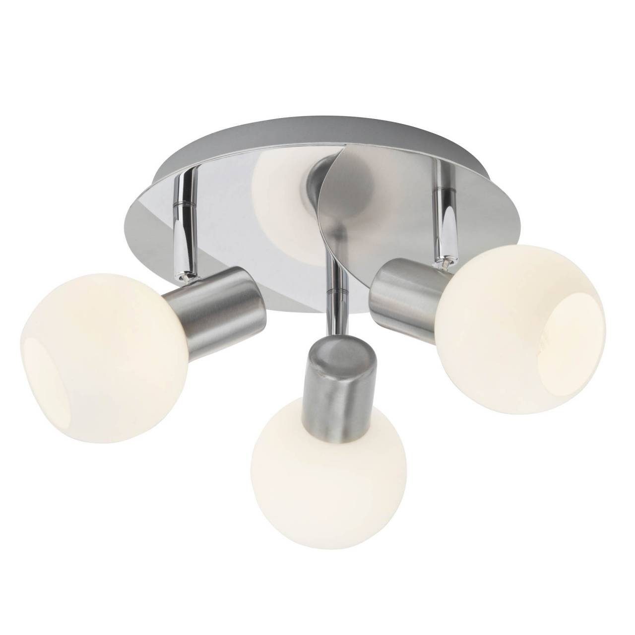 Brilliant Lampe 3x Spotrondell Tiara Deckenleuchte geeignet f 3flg 40W, Tiara, eisen/weiß E14, D45,