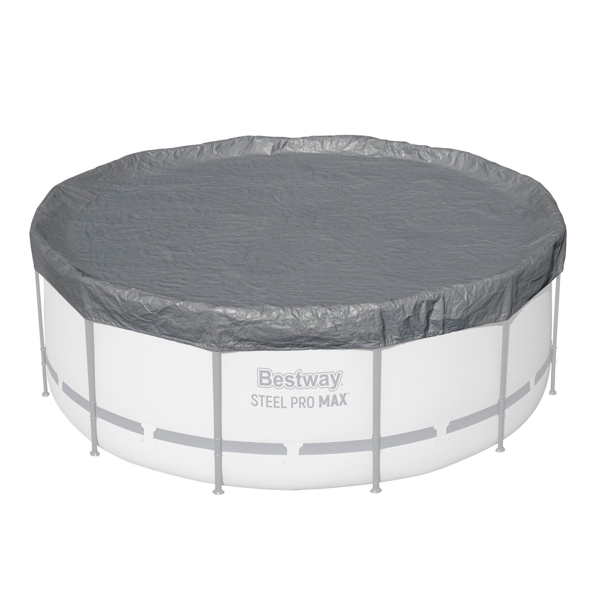 BESTWAY Pool-Reinigungsset Bestway Winterfeste Premium-Abdeckplane Ø 370 cm Grau rund