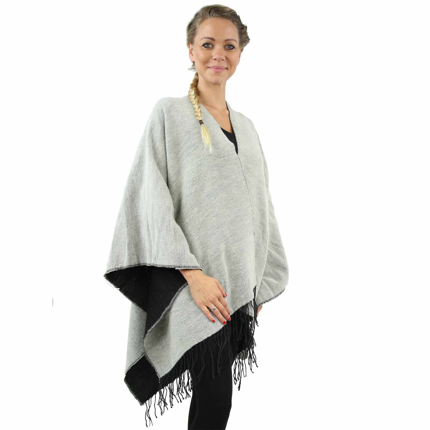Antonio Poncho Antonio Wohlfühl-Poncho Damen Winter weiß