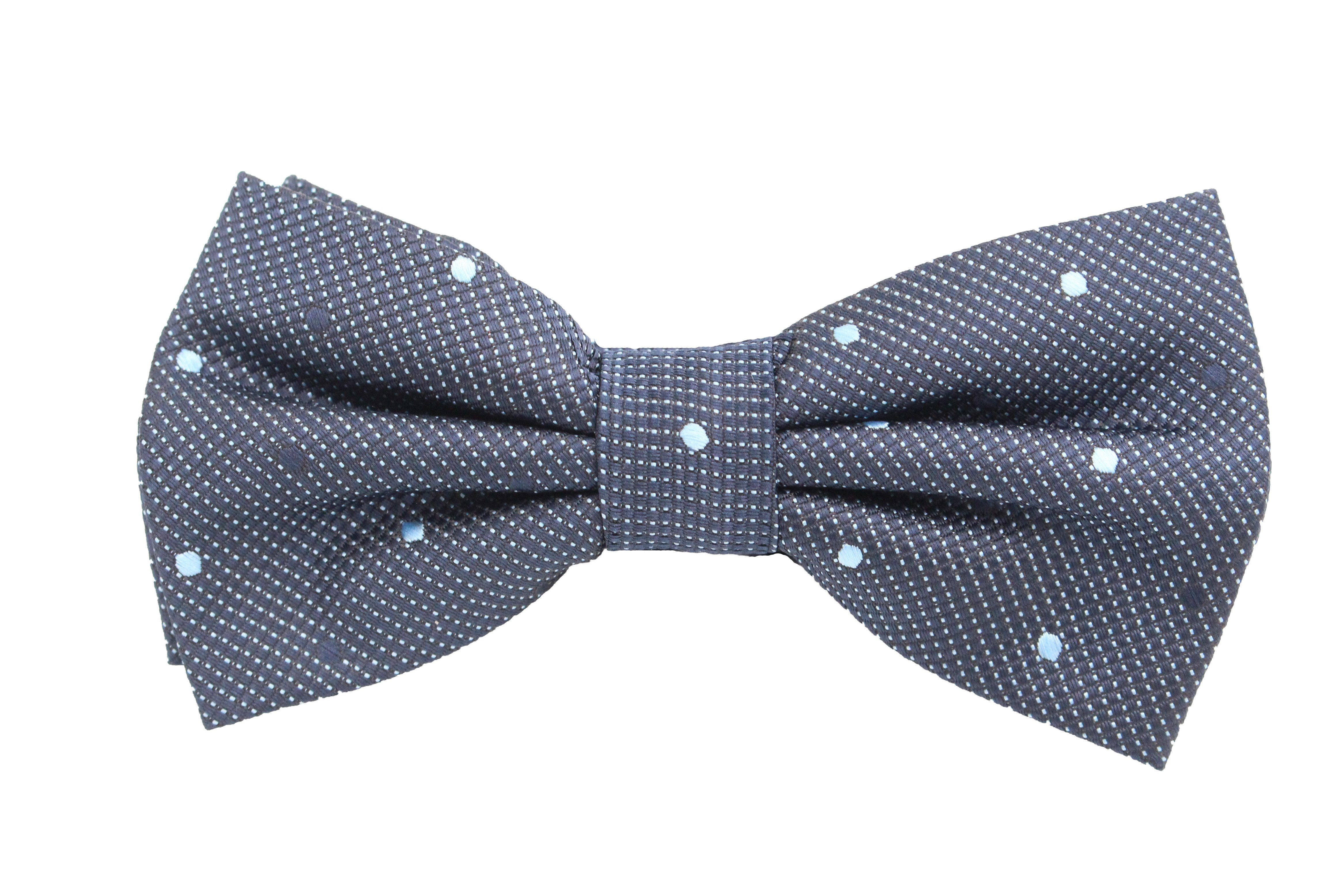Fabio Farini Fliege Herren Fliegen mit Punkten - Männer Querbinder Vorgebunden Bowtie (1-St., Gepunktet) Dunkelblau (Hellblau, Schwarz, Weiß)