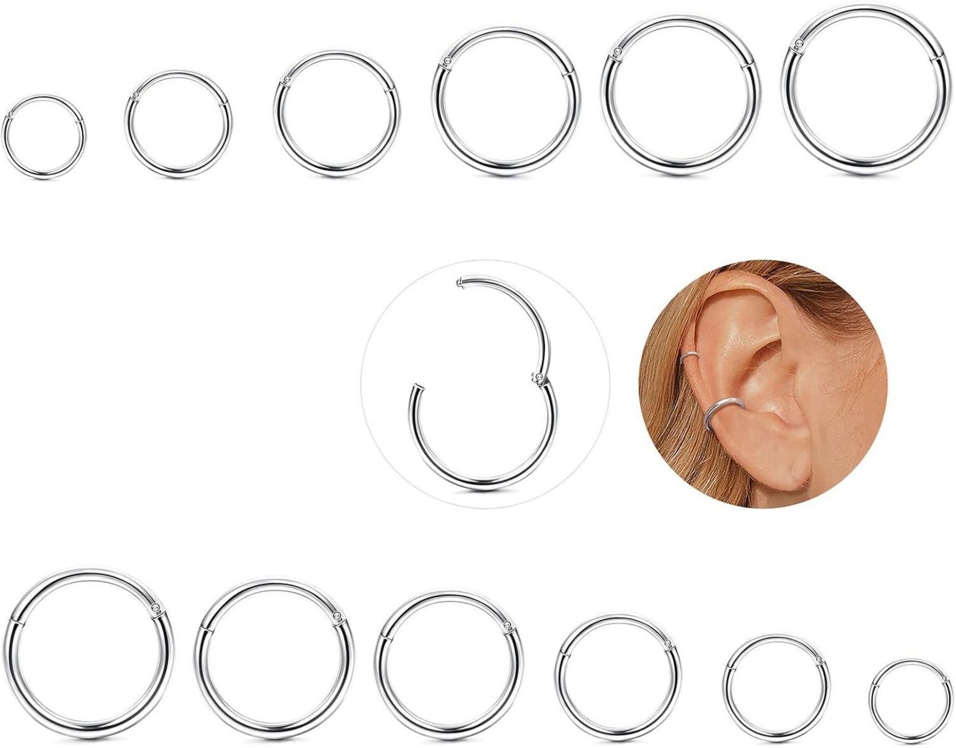 Nasenpiercing-Set 12 Stück 316L Edelstahl Nasenpiercing Set Hypoallergen 16G Conch