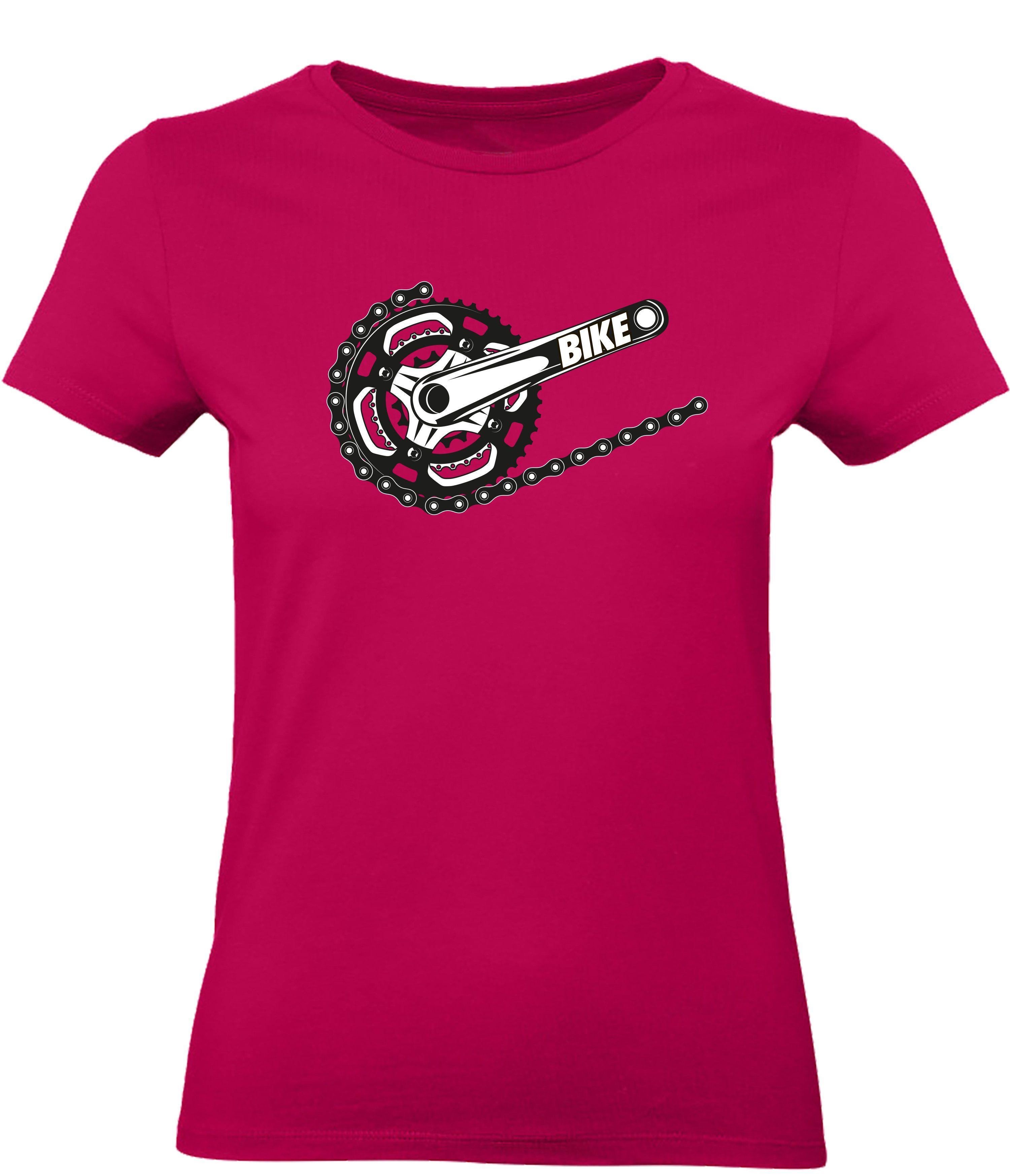 Baddery Print-Shirt Fahrrad T-shirt : Bike - Sport Tshirts Damen / Frauen, hochwertiger Siebdruck, aus Baumwolle
