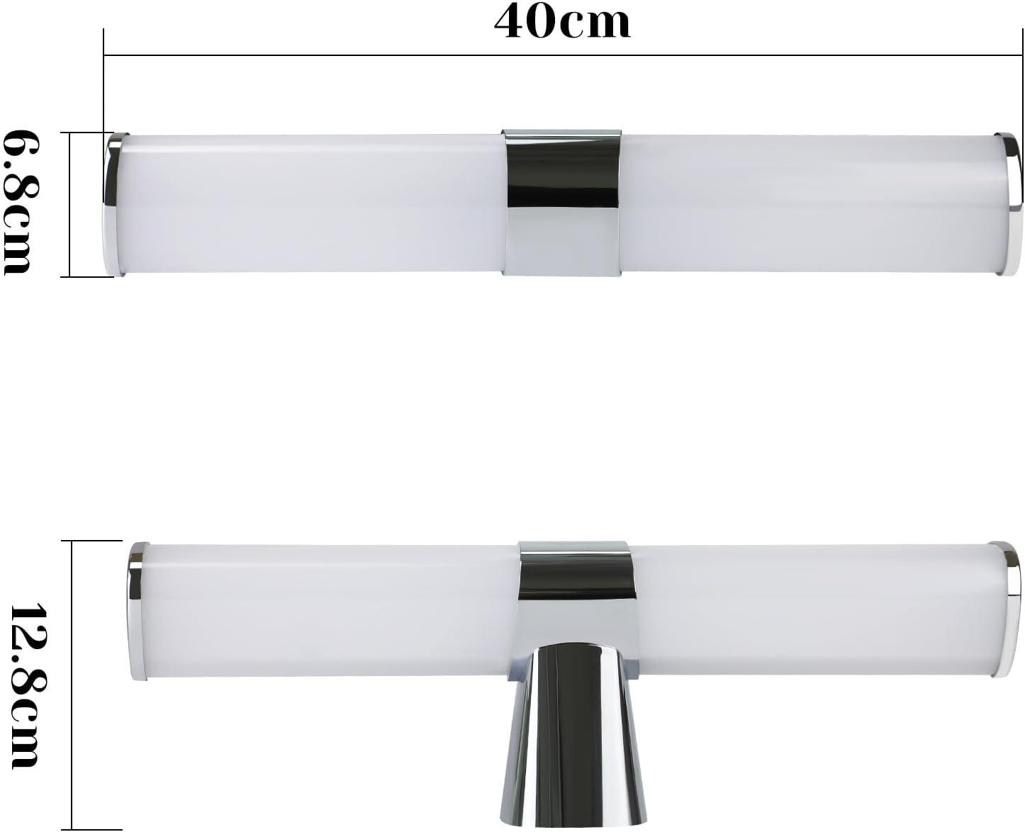Nettlife LED Spiegelleuchte Bad Spiegellampe Badleuchte Chrom Wandlampe, LED fest integriert, Neutralweiß, Keller Küche