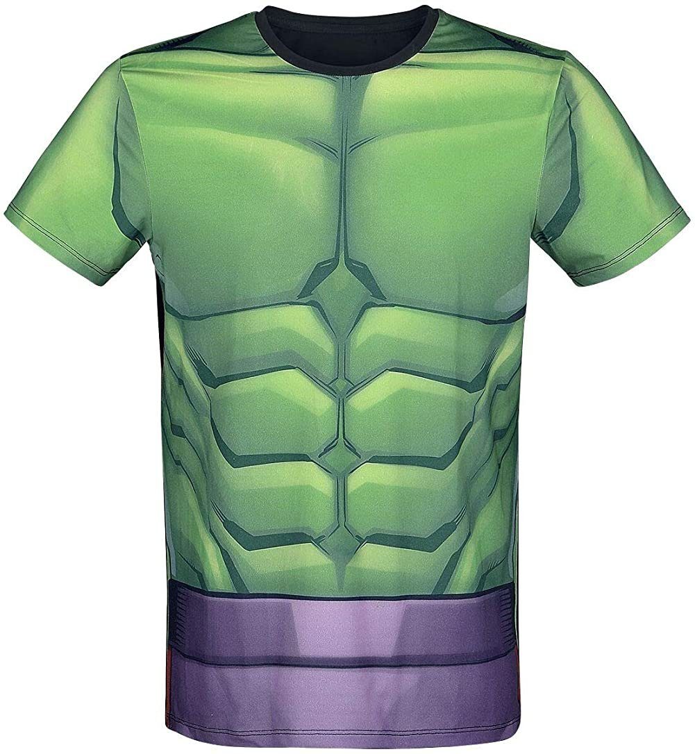 Marvel - Hulk Print-Shirt HULK Cosplay T-Shirt Grün XS S M L XL Marvel
