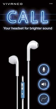 Vivanco Smartphone-Headset (Sport Kopfhörer In-Ear, in Weiß, 1,2m Kabellänge, für System: iOS)