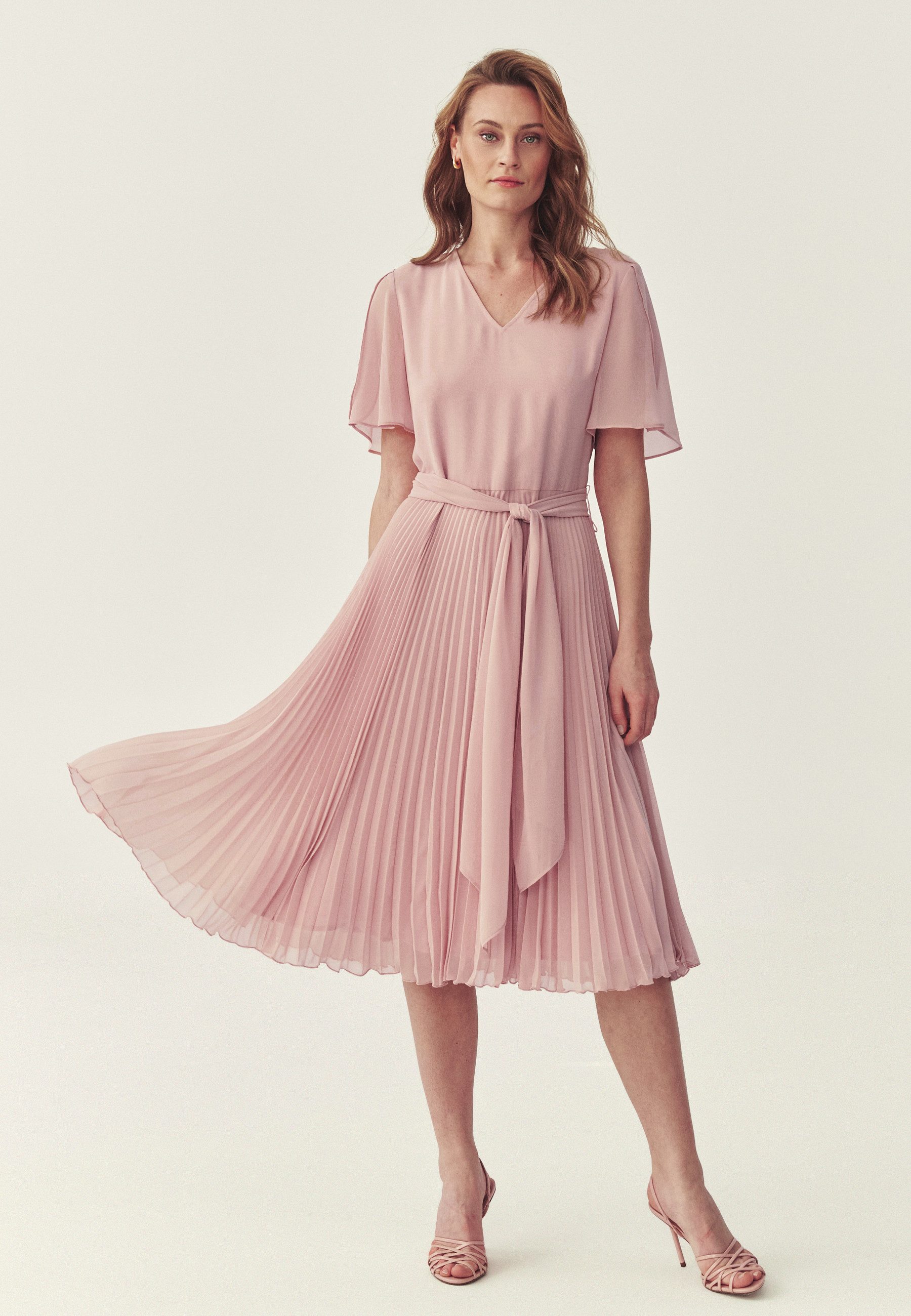 TATUUM Midikleid Faltenkleid Mit Gürtel - Pleata