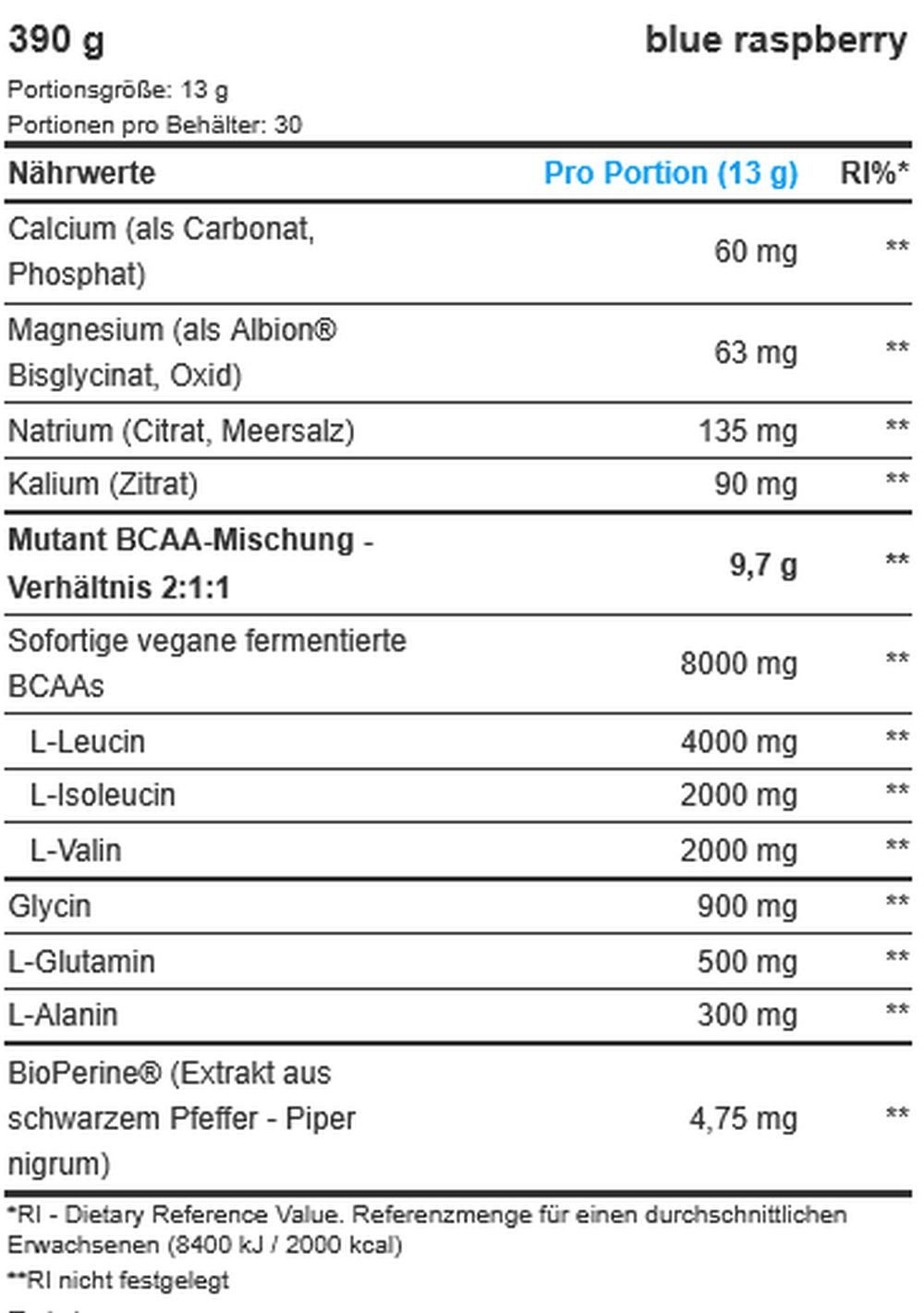 Mutant Mutant Hardcore BCAA-390 g Pulver