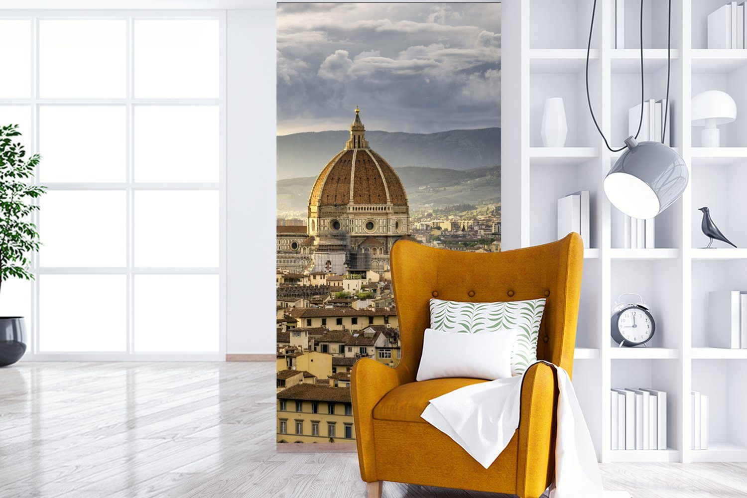 MuchoWow Fototapete Italien - Sonnenuntergang Matt, St), Wohnzimmer bedruckt, Vliestapete Florenz, Küche, Schlafzimmer - (2 für Fototapete