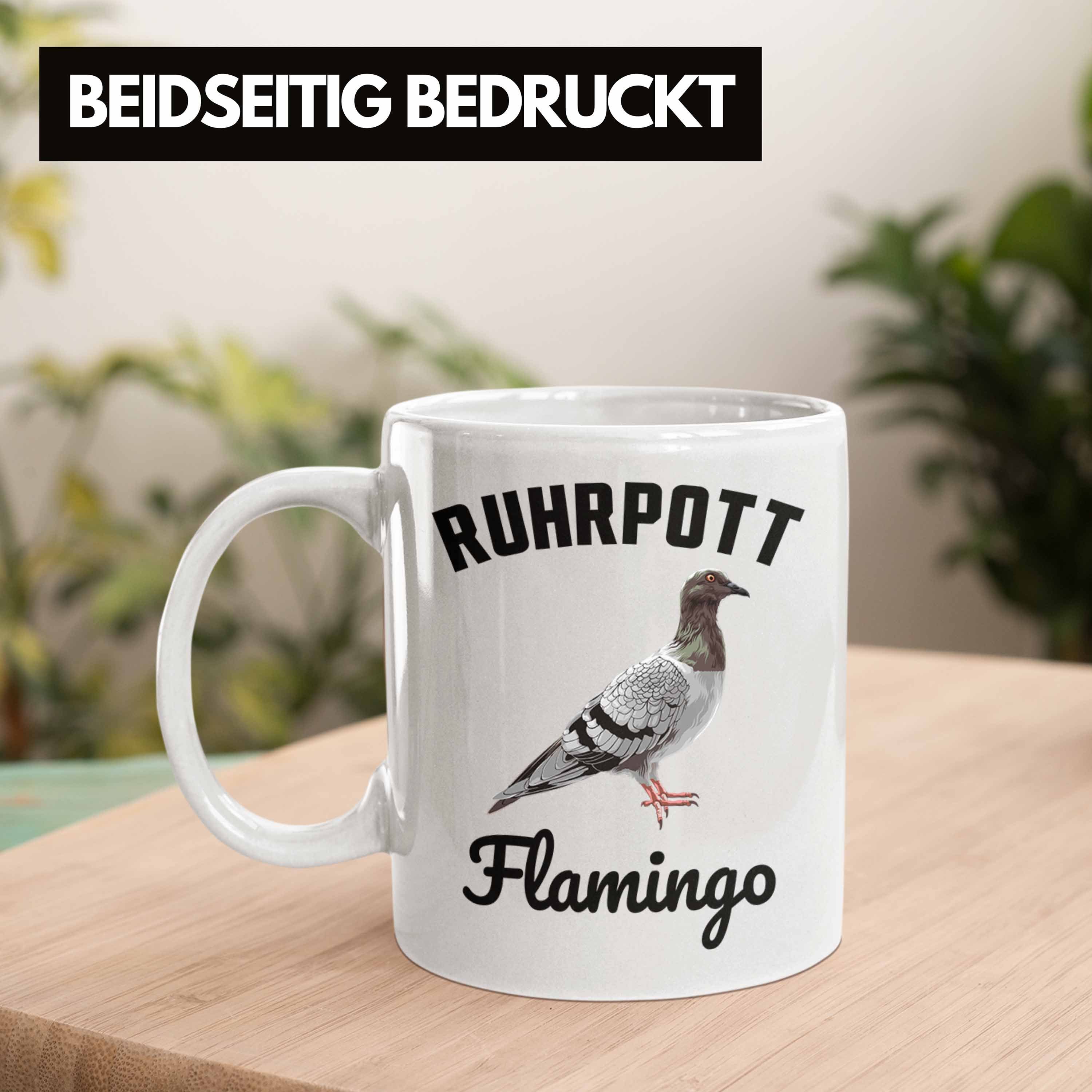 Zaubenzucht Taubenflüsterer Becher Tauben Tasse Weiss Geschenk Taubenzüchter - Lustiger Flamingo Zubehör Ruhrpott Trendation Tasse Trendation Spruch