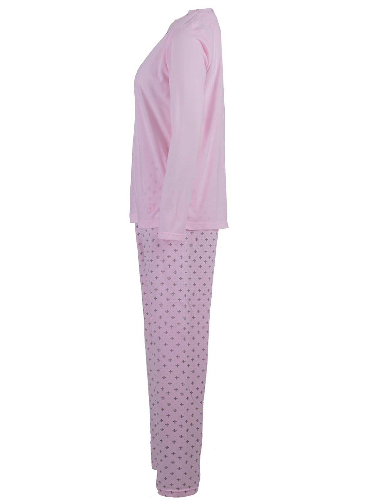 zeitlos Schlafanzug Pyjama Set Langarm Lilie rosa - Borte
