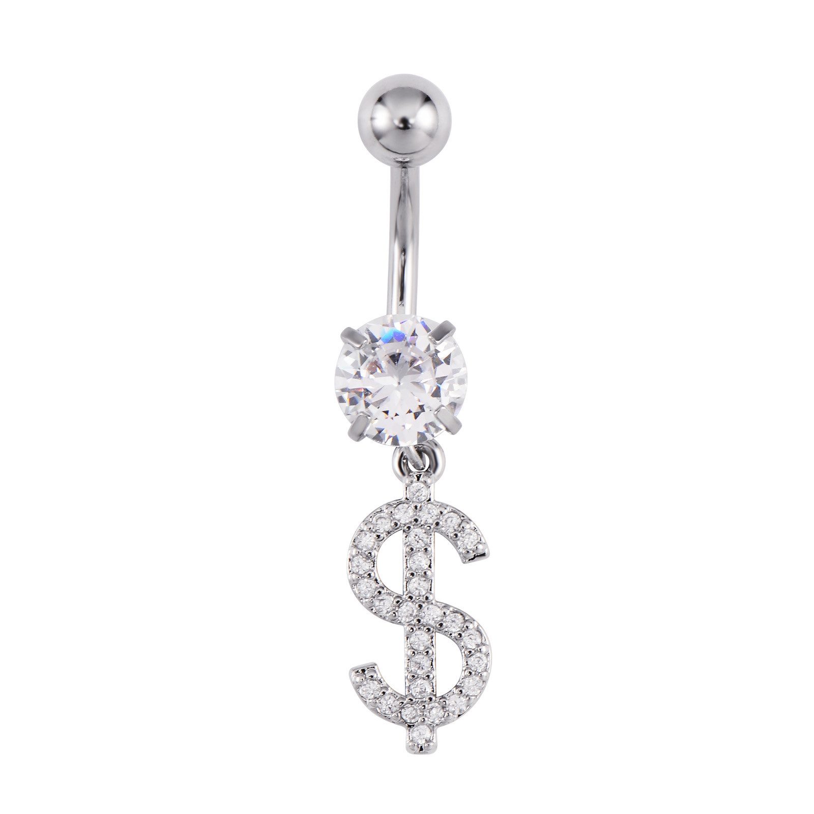 Karisma Schmuck Bauchnabelpiercing Edelstahl Nabel Piercing Stecker Anhänger Dollar $ HB574