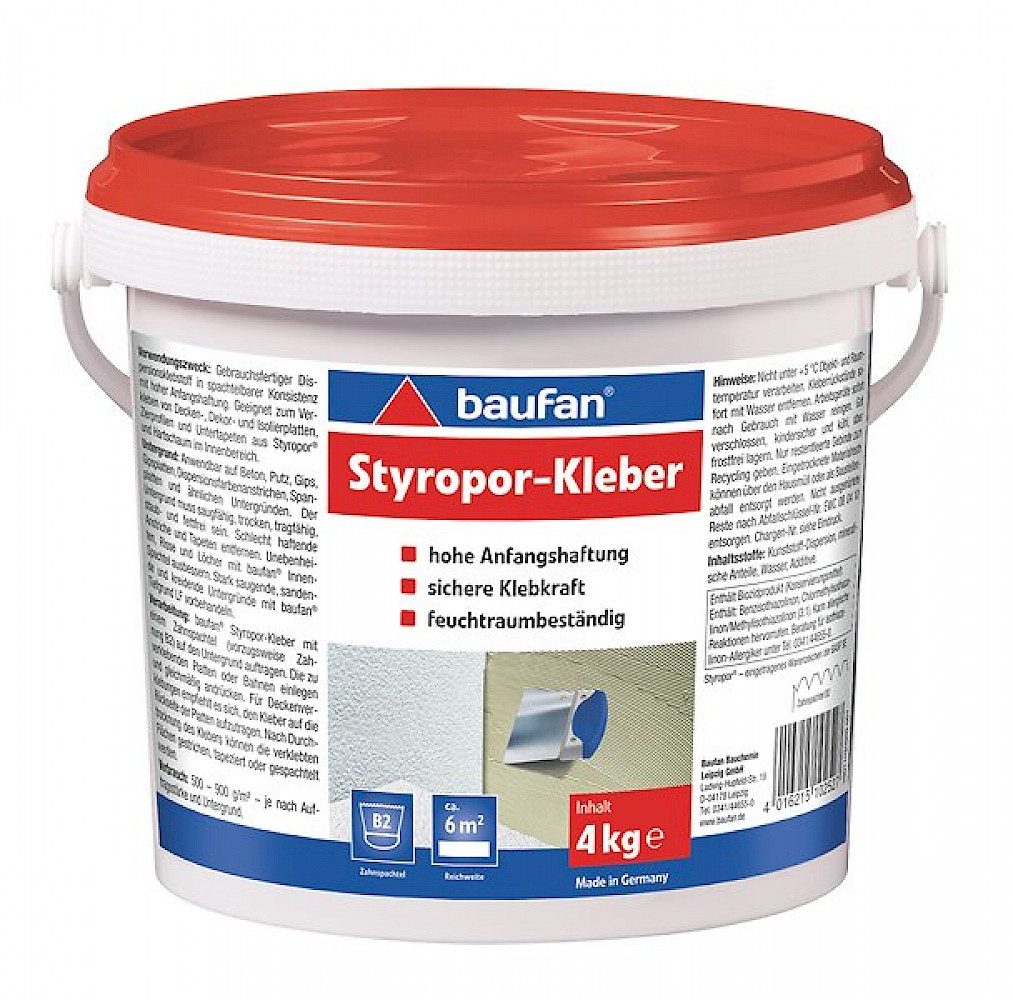 baufan® Dispersionskleber Styroporkleber Lösungsmittelfreier Klebstoff Spez günstig online kaufen