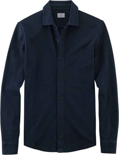 OLYMP Langarm-Poloshirt (1-tlg) Garment dyed