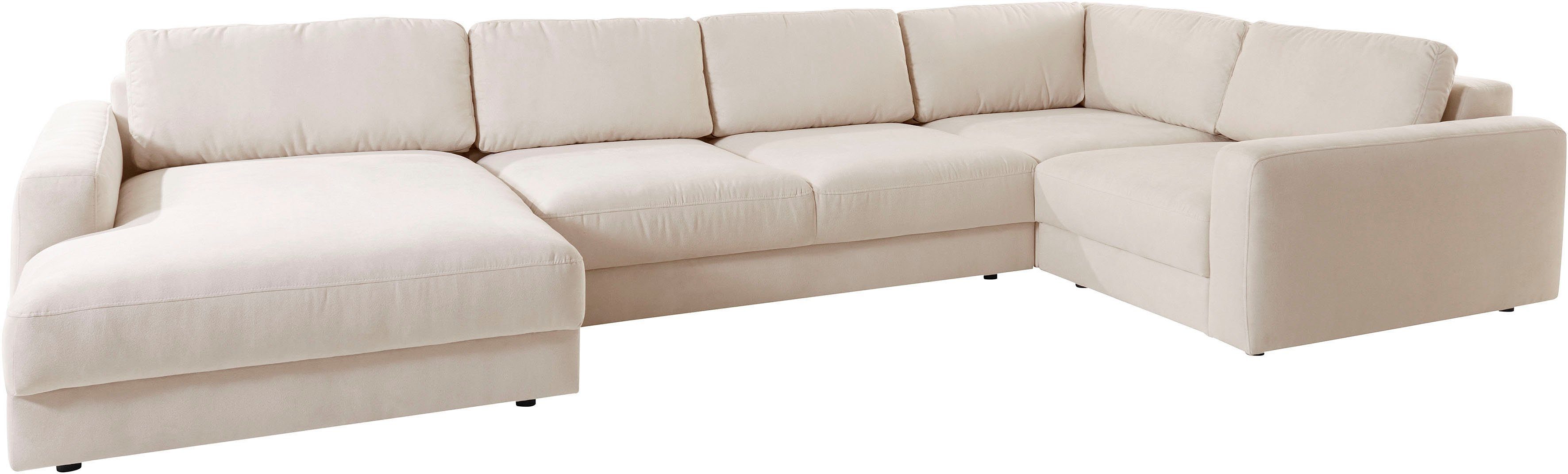 Home affaire Wohnlandschaft Bloomfield, Mega Polsterprogramm, Breite 405cm, viel Platz, U-Form, mit extra tiefer Sitzfläche, wahlweise mit Sitztiefenverstellung