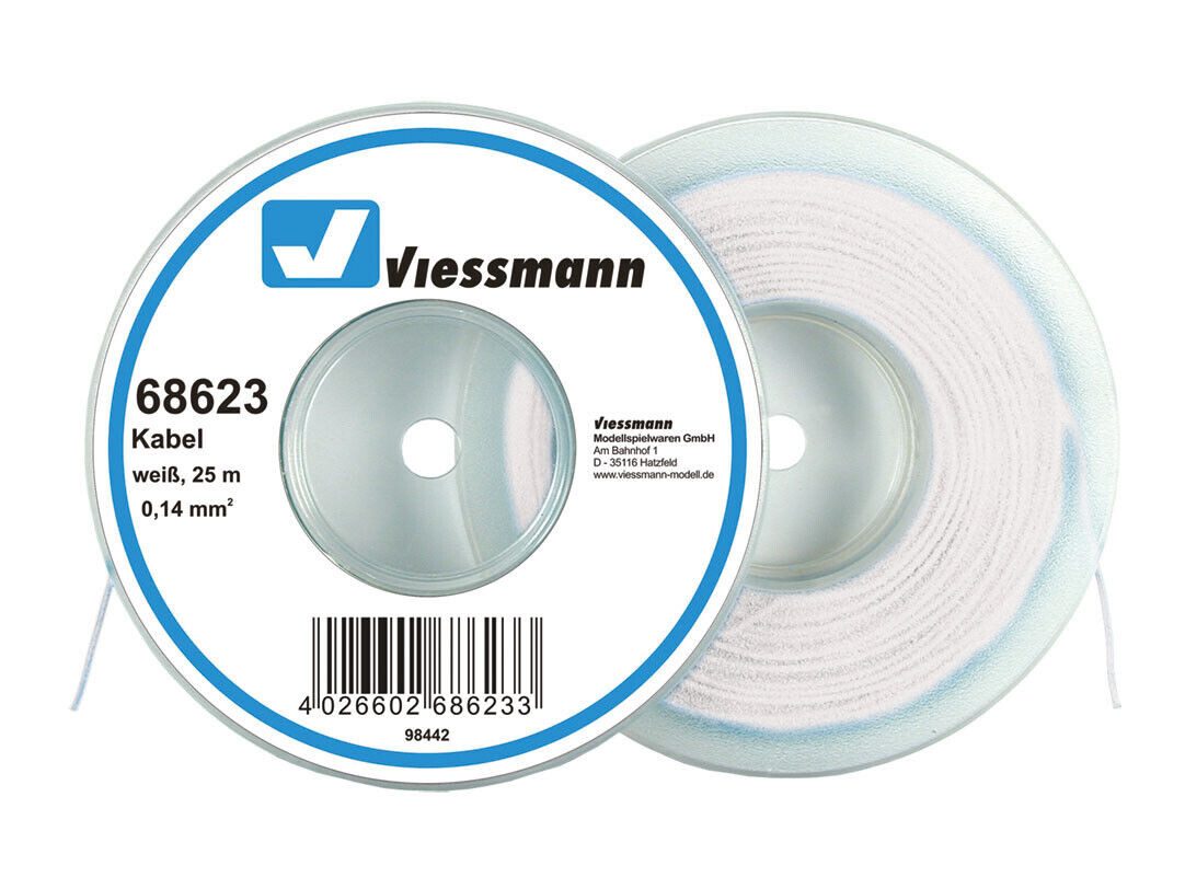 Viessmann Модель железной дороги Viessmann 68623 Kabel auf Abrollspule 0,14 mm², weiß, 25 m