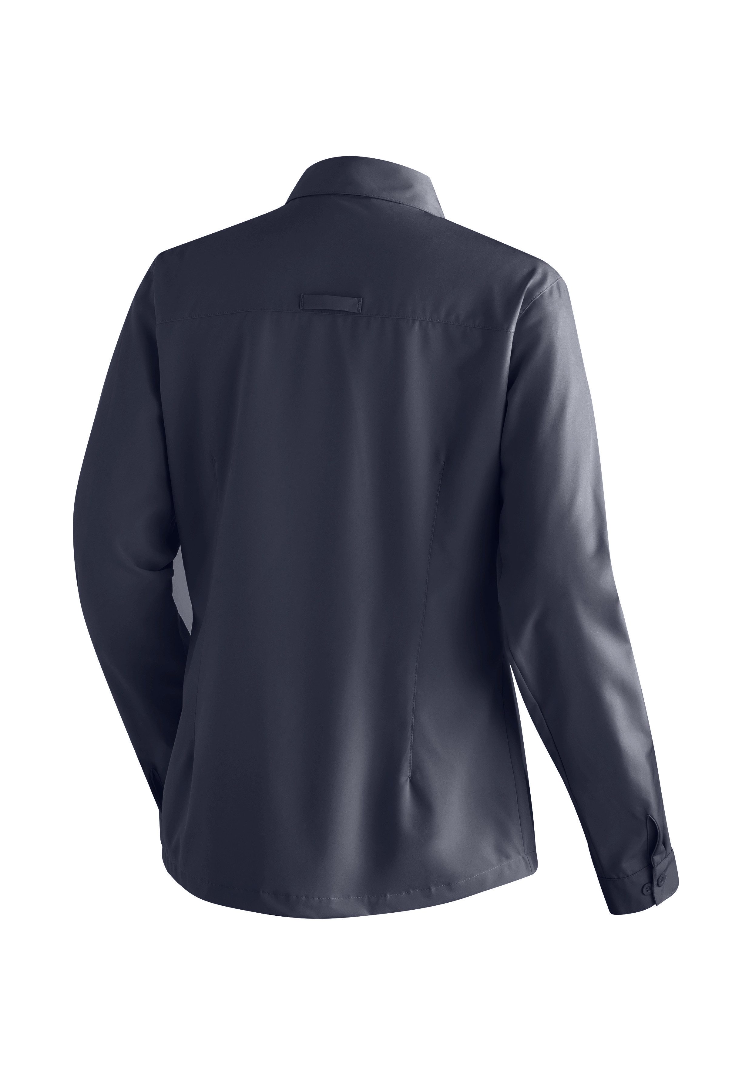 Maier Sports Funktionsbluse Magos L/S W Damen Hemdbluse, atmungsaktives Freizeit-Hemd, Taillierter Schnitt