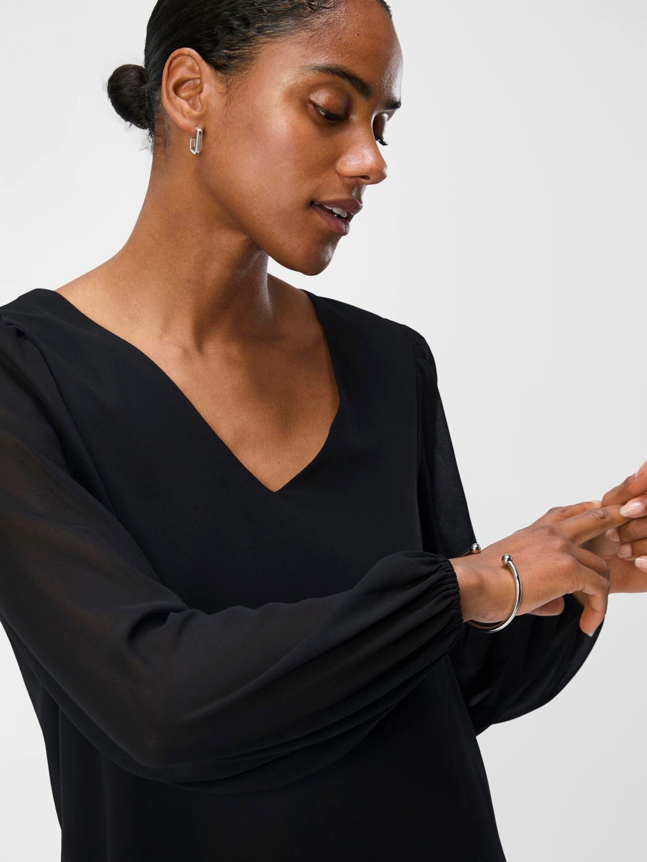 Object Langarmbluse Mila (1-tlg) Drapiert/gerafft