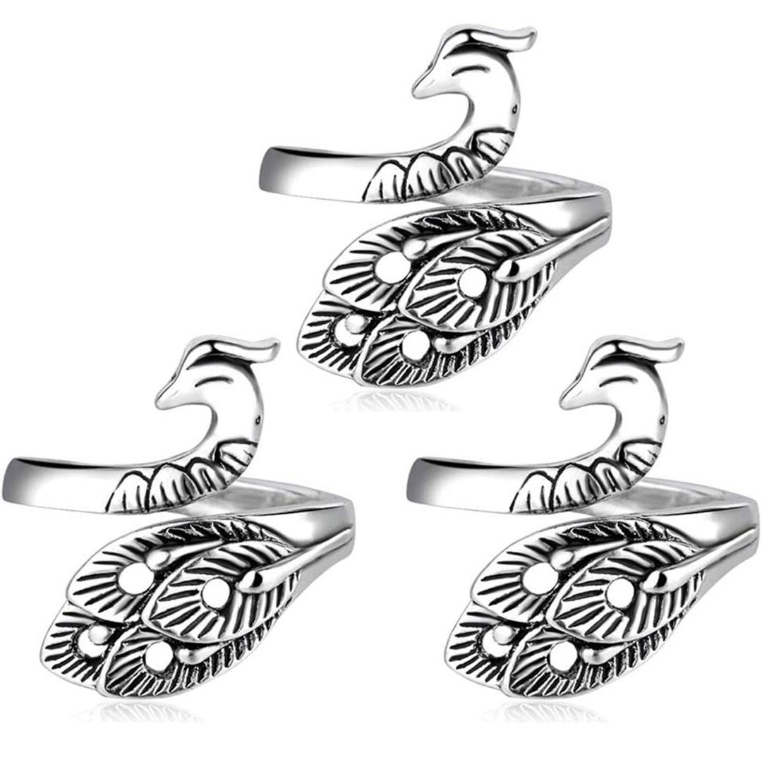 (3-St) Strickschlaufe SOTOR Schäkel Fingerhut, Häkelring,Verstellbarer gestrickter