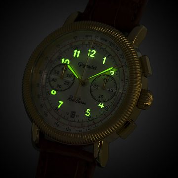 Gigandet Chronograph Red Baron IV, Mineralglas, Chronograph, Datumsanzeige, Tachymeter, Telemeter