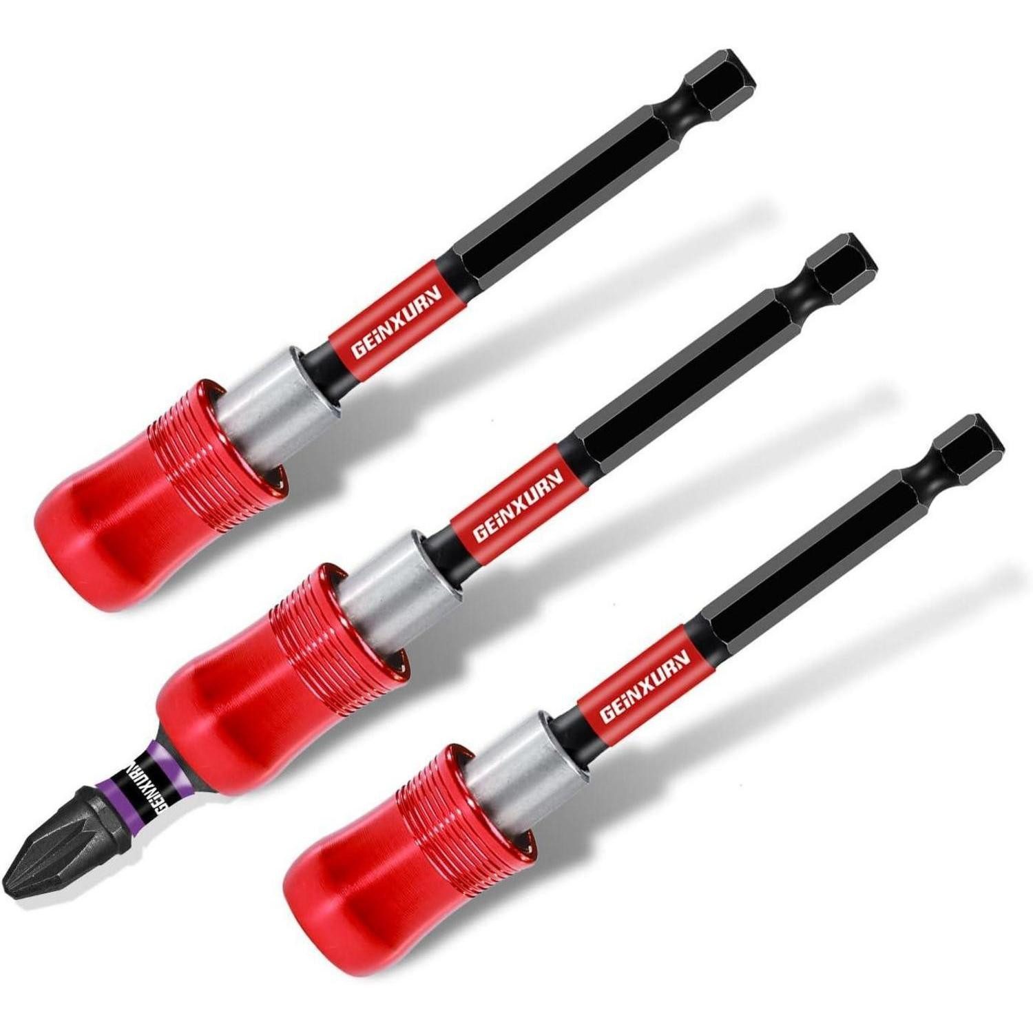 LuxusKollektion Bit-Set Bithalter magnetisch 100mm Verlängerung CrV Stahl 3 GIPH 3tlg.100mm