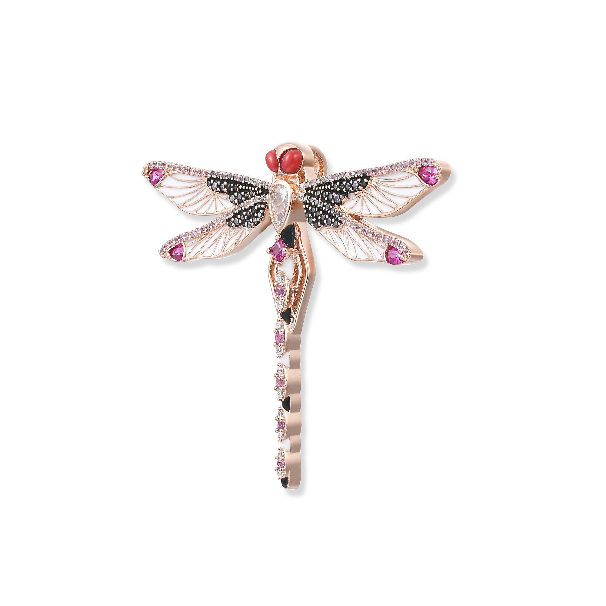 Seinerzeit FLORA & FAUNA Kettenanhänger Nella Libellen Anhänger (1-tlg), Material: 925 Sterling Silber, rosé-vergoldet, geschwärzt